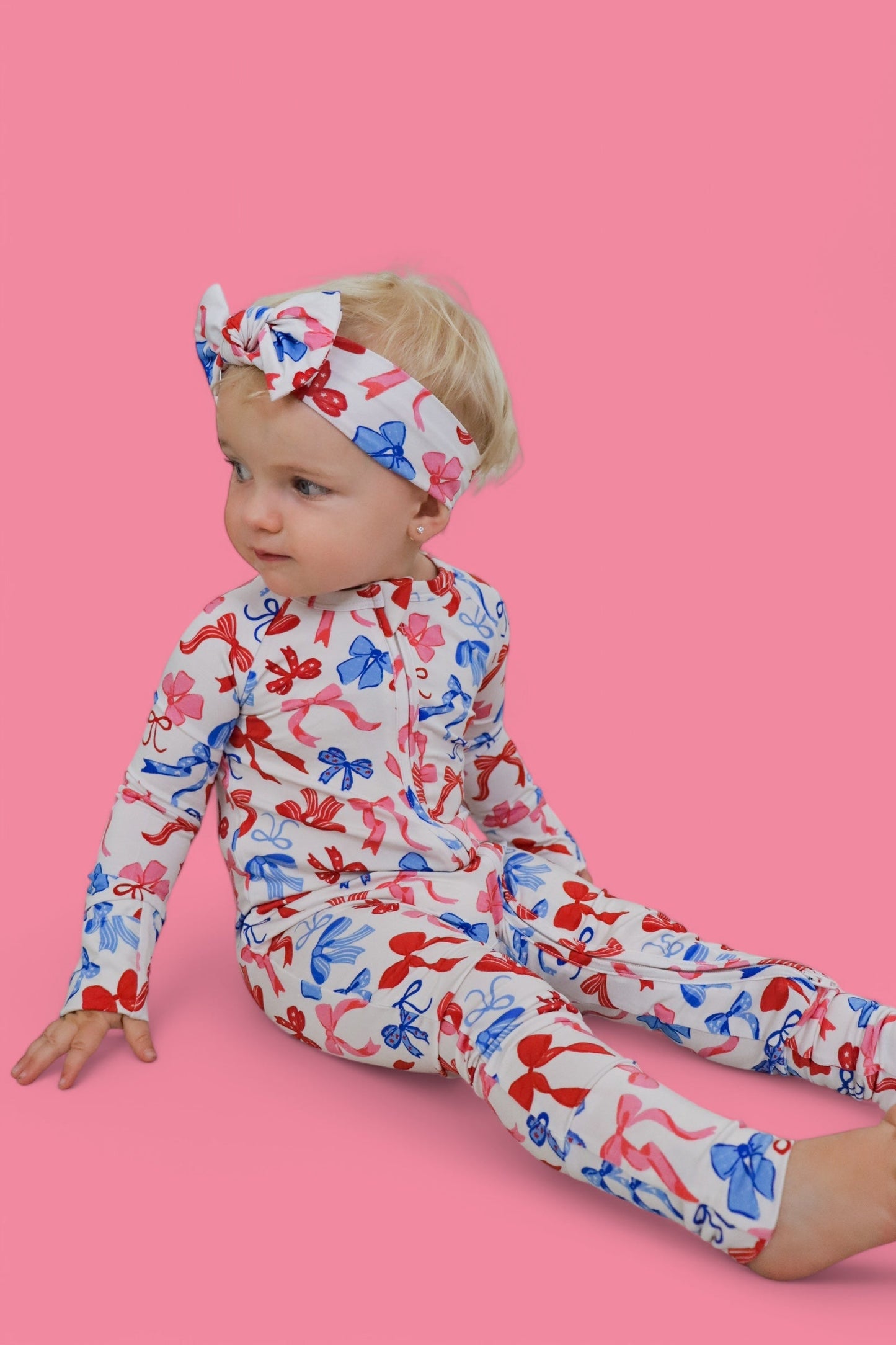RED, WHITE AND BOWS DREAM ROMPER