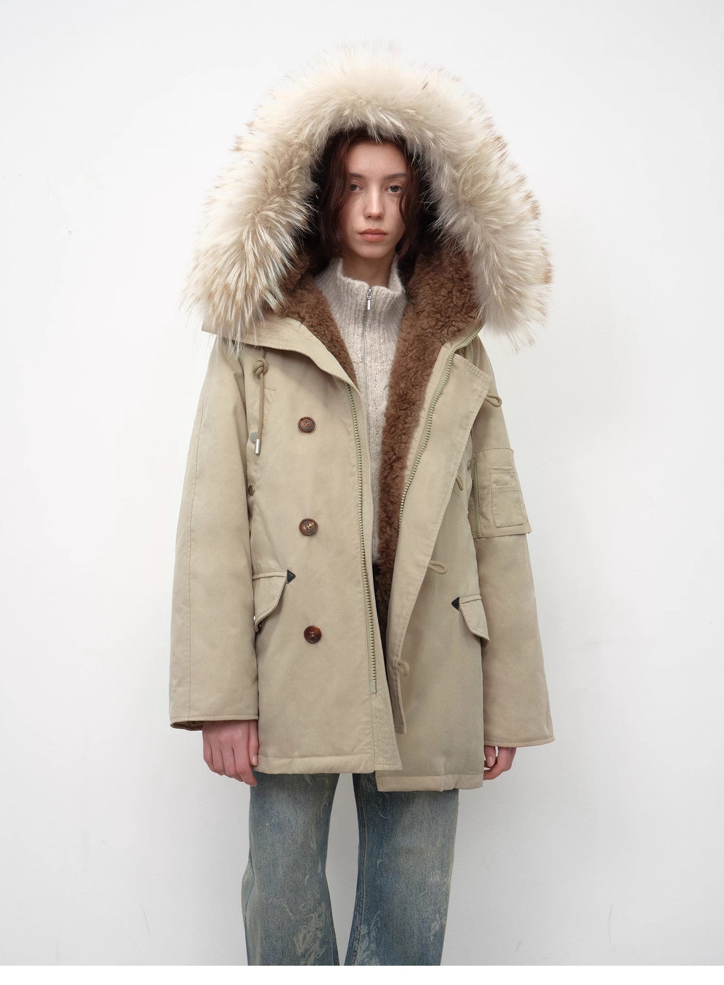 Coastal Highway II Hooded Raccoon Duck Down Parka