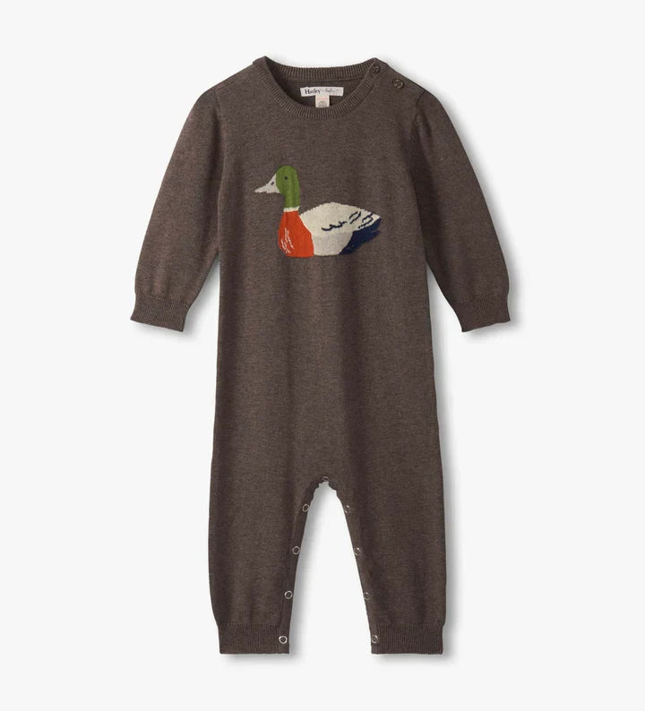 Duck Decoy Sweater Romper in Brown
