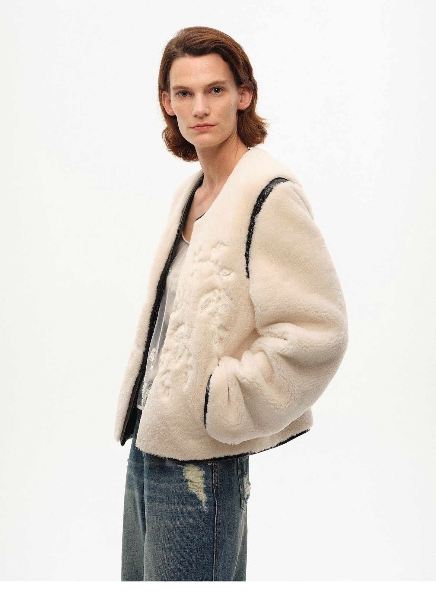"FF×JW Muse Project" Embroidered Fur Coat