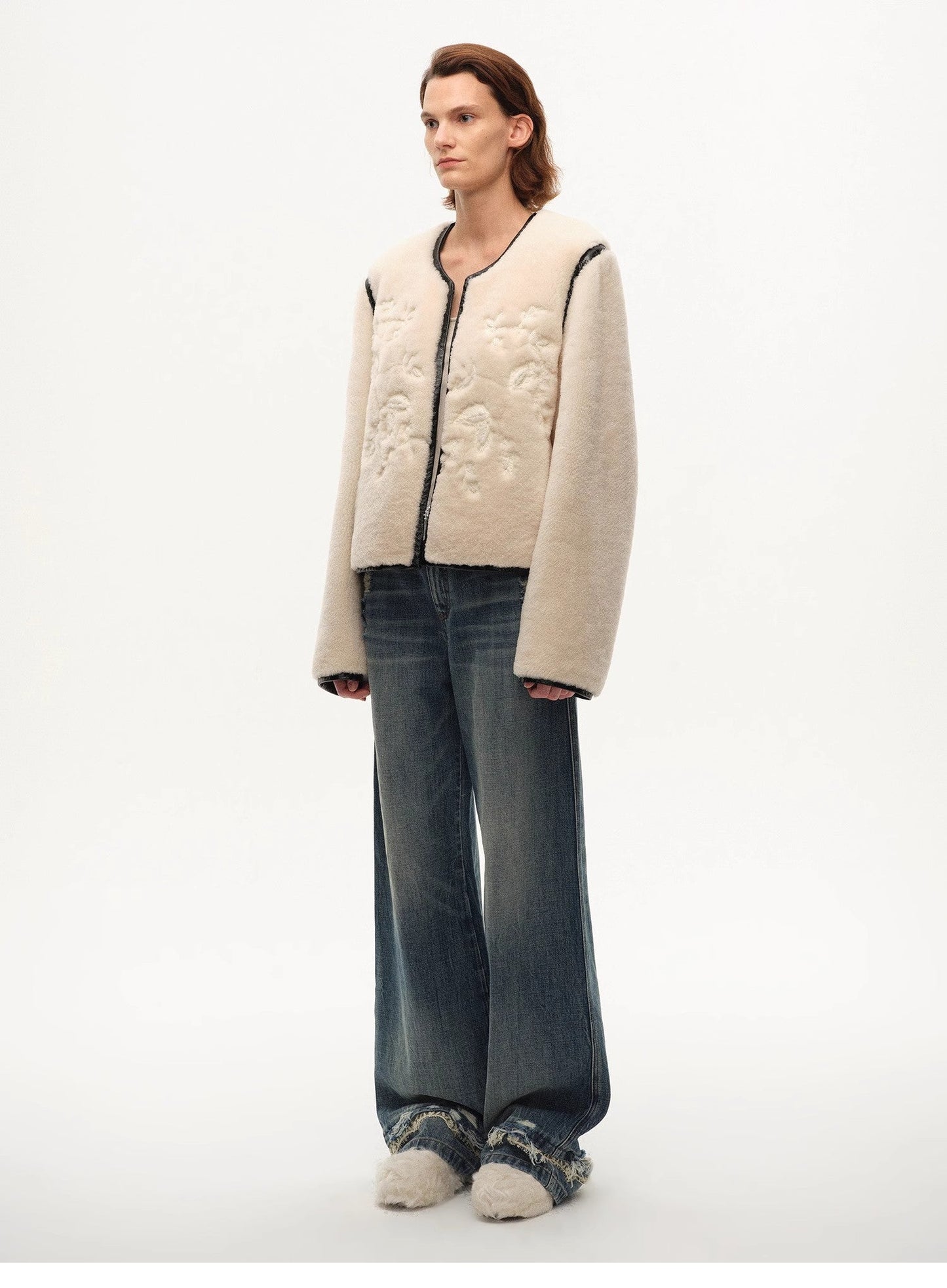 "FF×JW Muse Project" Embroidered Fur Coat