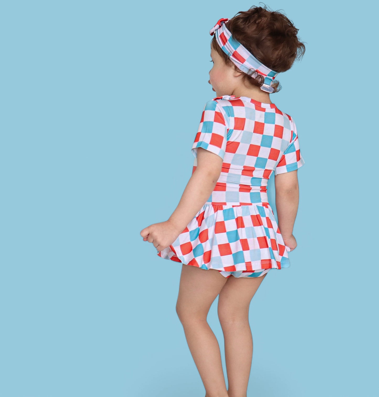 USA CHECKERS DREAM BODYSUIT DRESS
