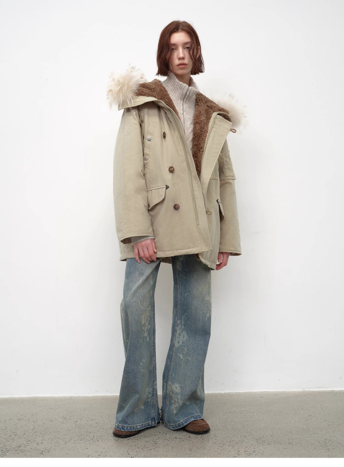 Coastal Highway II Hooded Raccoon Duck Down Parka