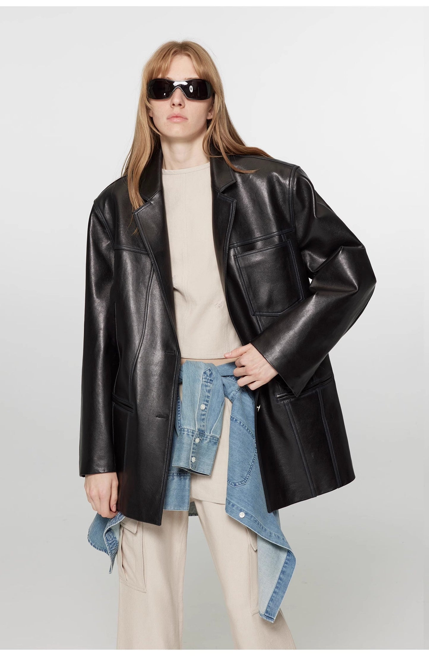 Leather Corsi Black Sheepskin Blazer