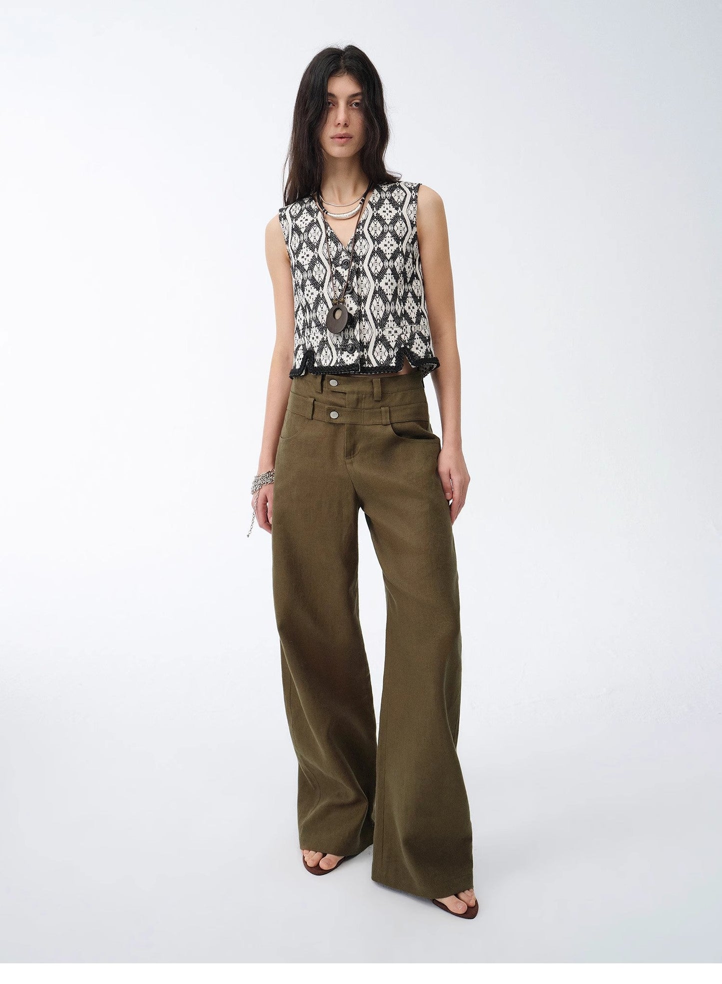 "Weiss Love Letter" Old Money Style Linen Cut Scimitar Pants