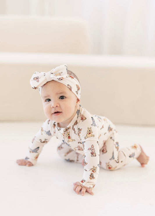 Pooh (Ribbed) | Bamboo Zip Pajamas