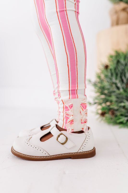 Pink Candy Cane Stripe | SLIM LEGGINGS