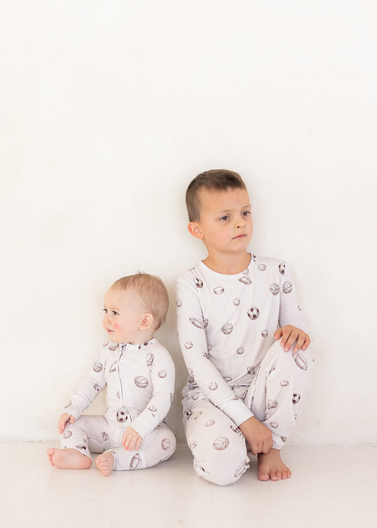 Sports (Ribbed) | Bamboo Two Piece Pajamas