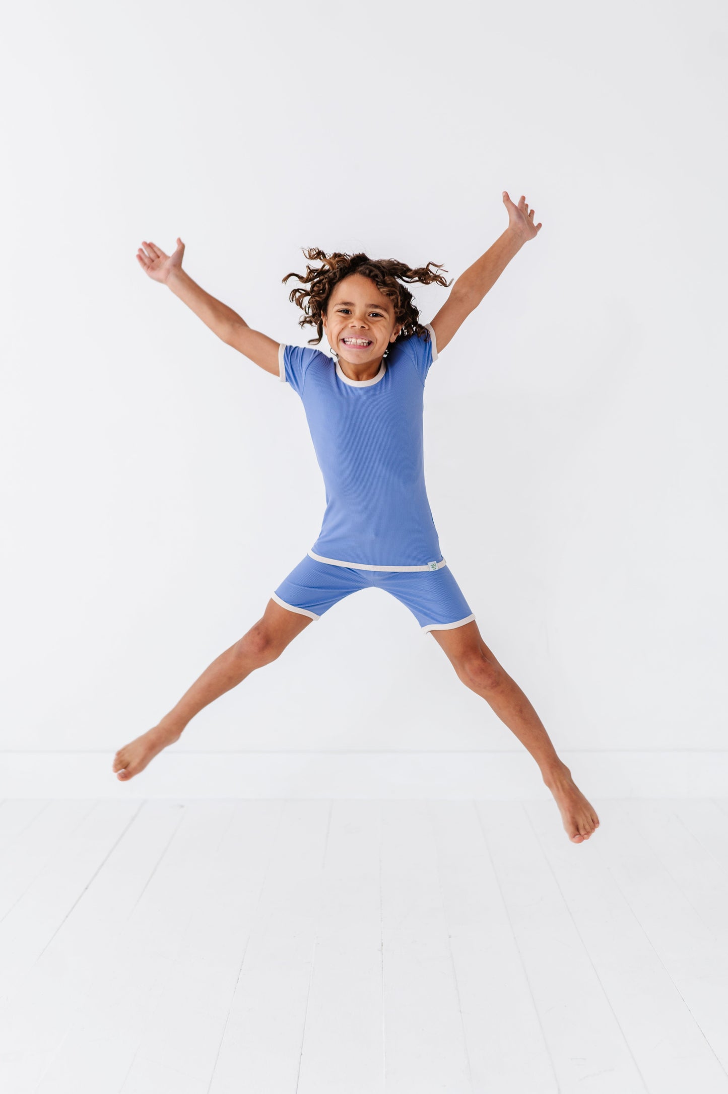 PERIWINKLE | Tee + Biker Shorts RIB SET
