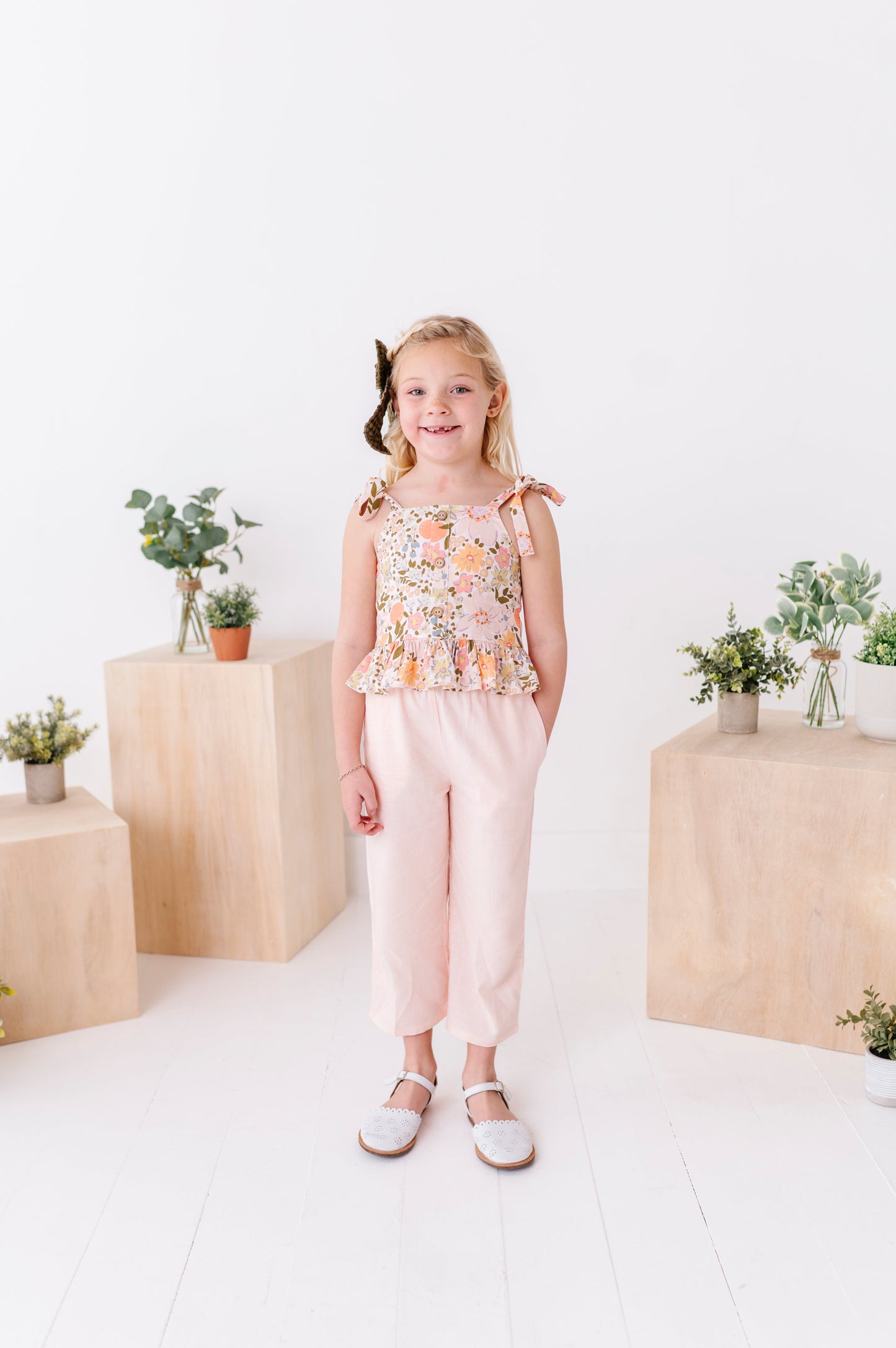 Vintage Blooms | Peplum + Crop Pants Set
