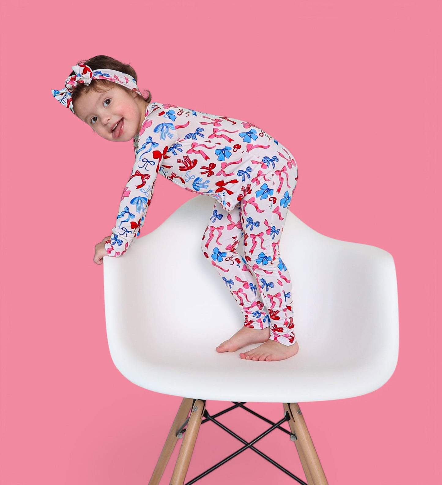 RED, WHITE AND BOWS DREAM ROMPER
