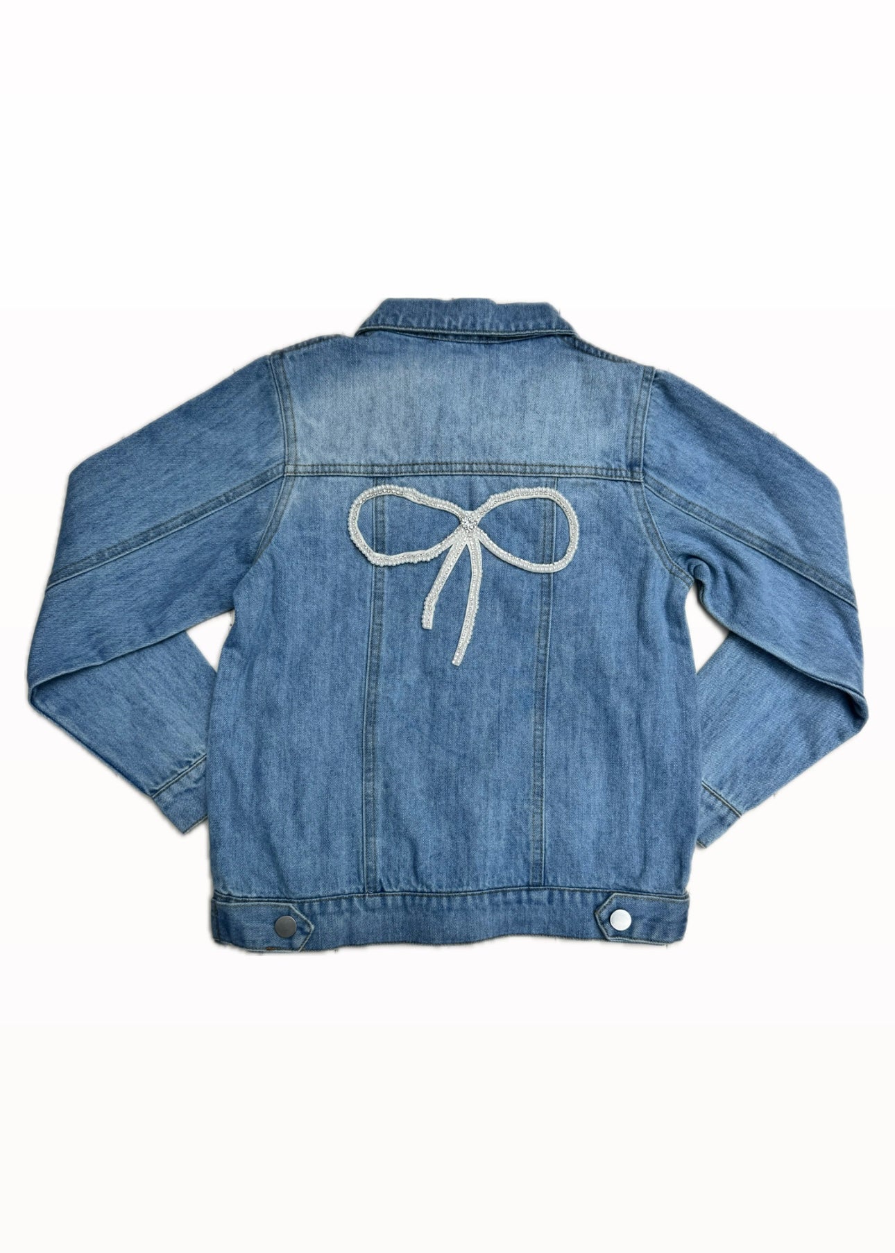 Bow Applique Denim Jacket