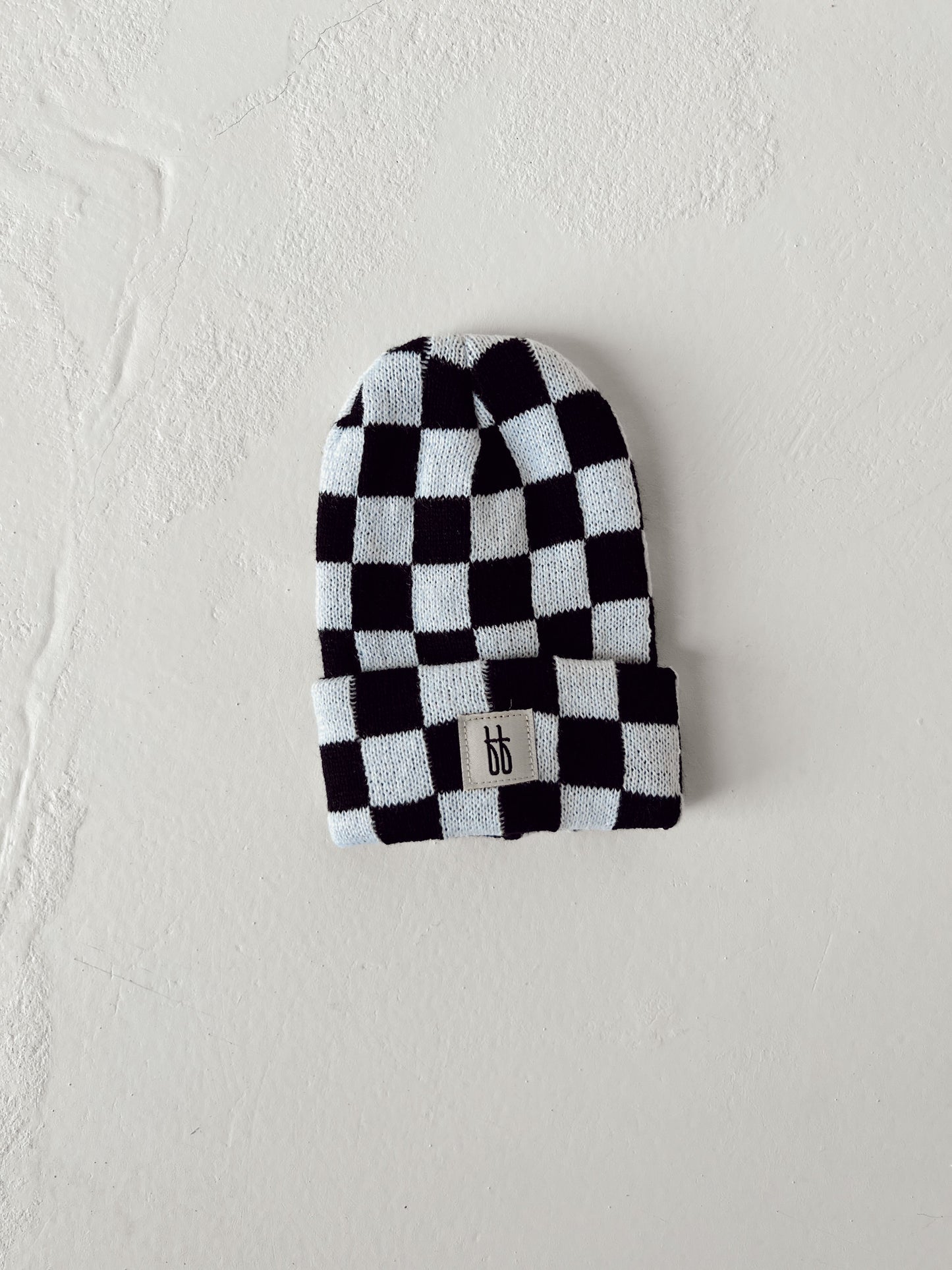 ff Knit Beanie | Black + White Checkerboard