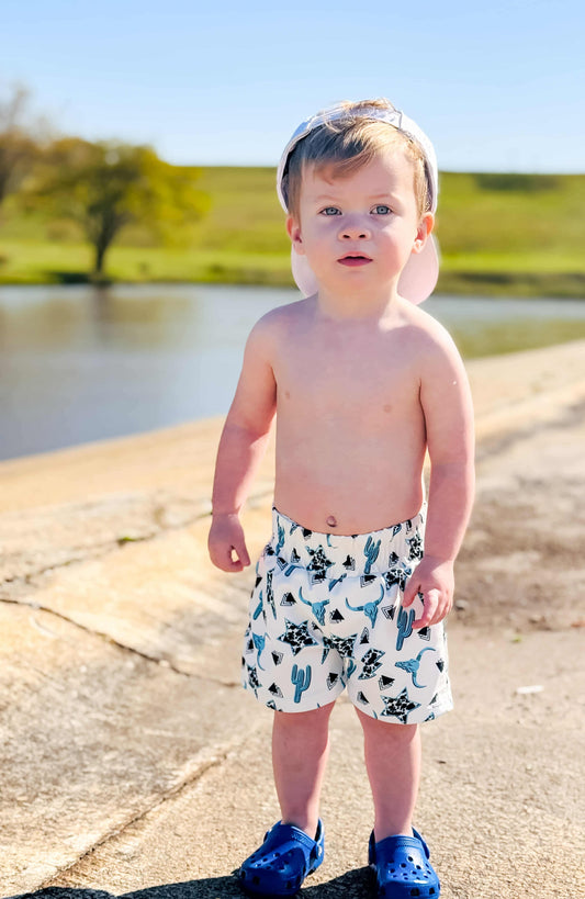 Wild & Western Swim Trunks