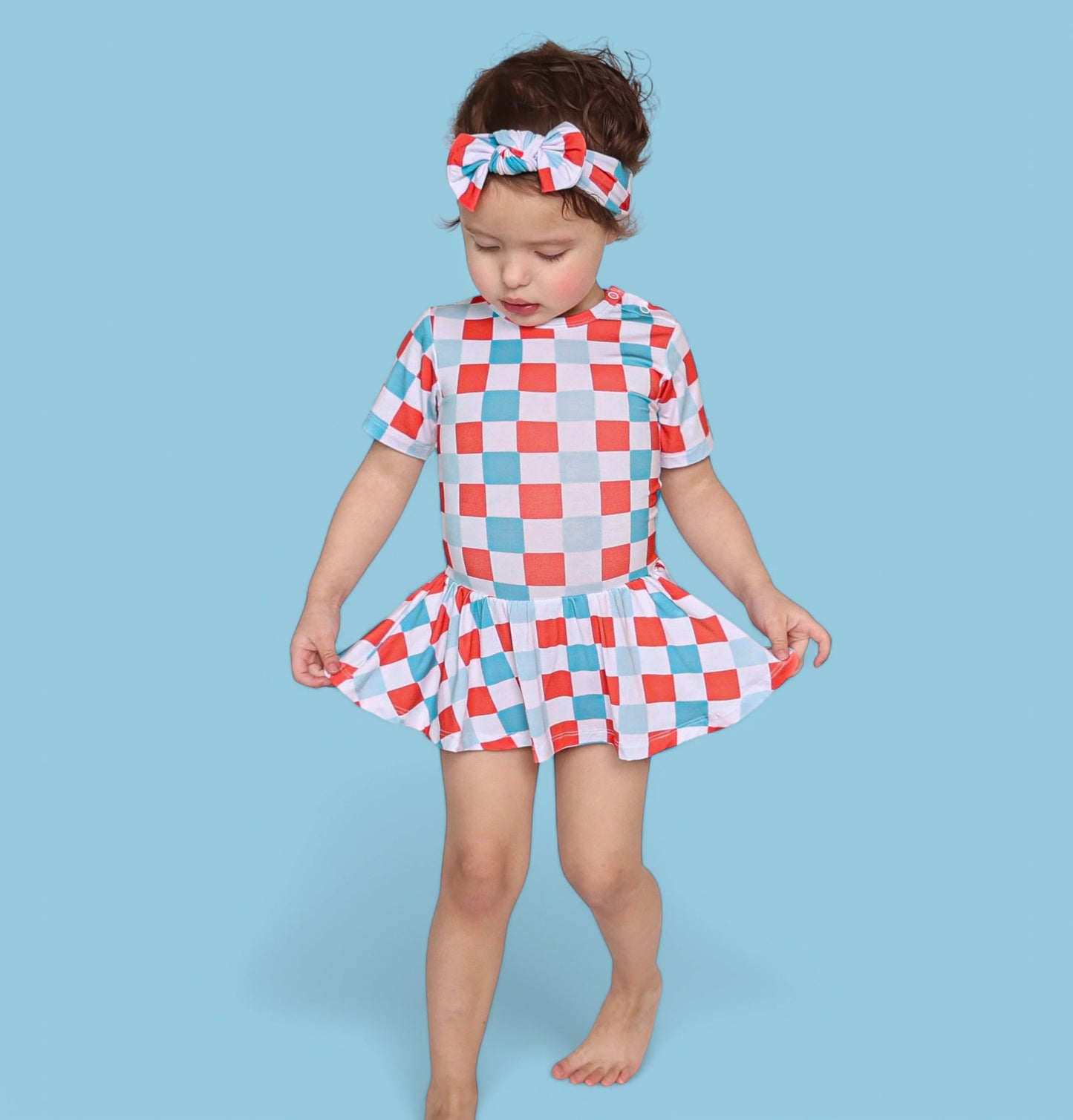 USA CHECKERS DREAM BODYSUIT DRESS