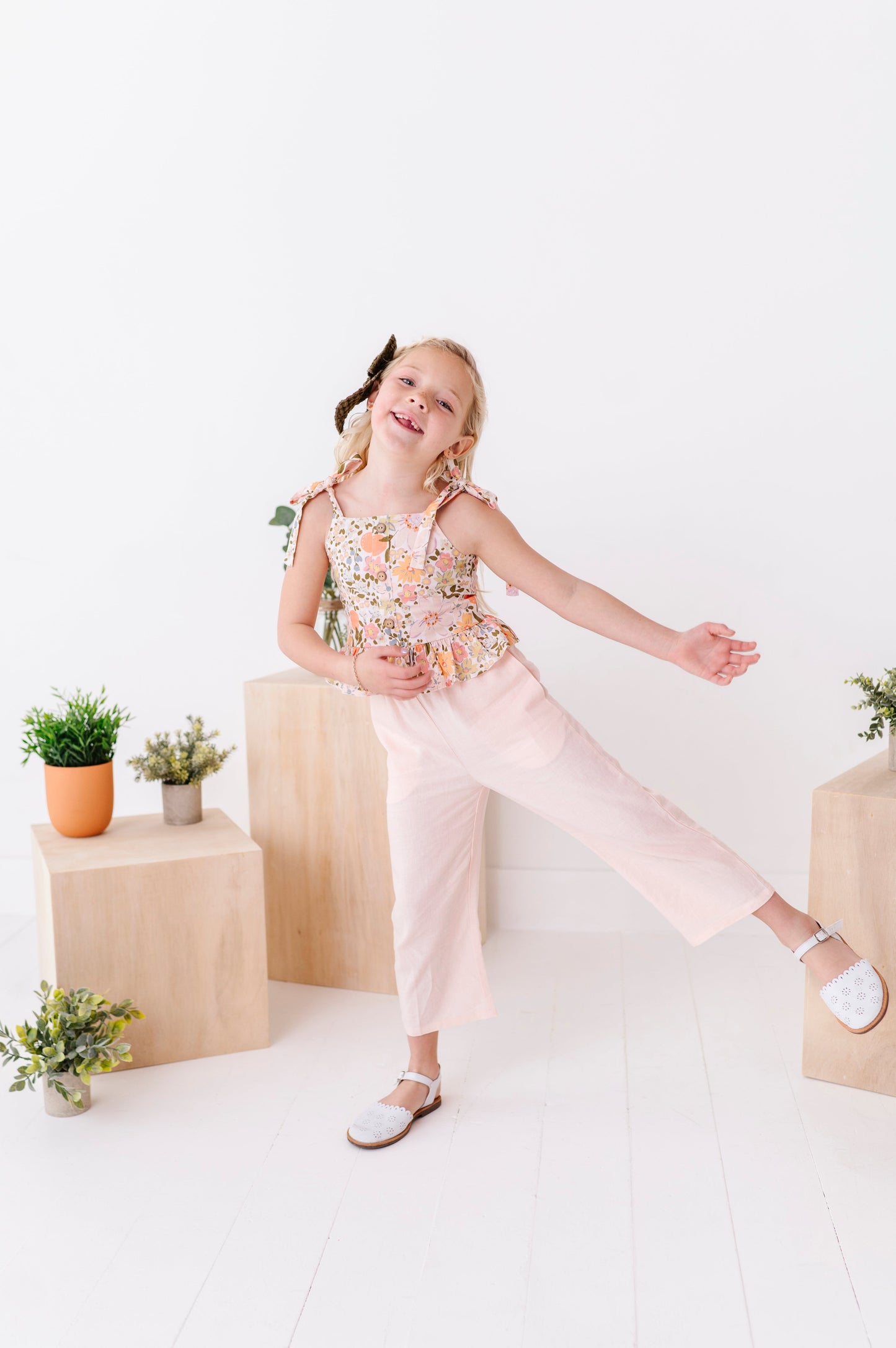 Vintage Blooms | Peplum + Crop Pants Set