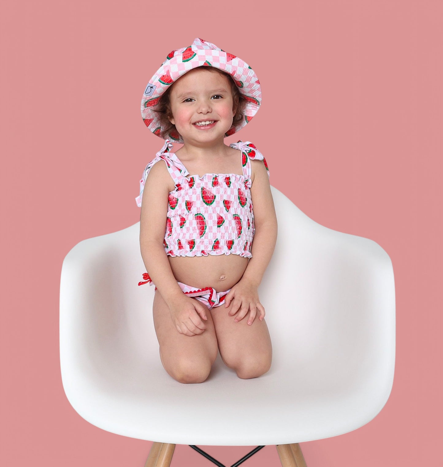 ONE IN A MELON DREAM SMOCKED TANKINI TWO PIECE SWIM SUIT