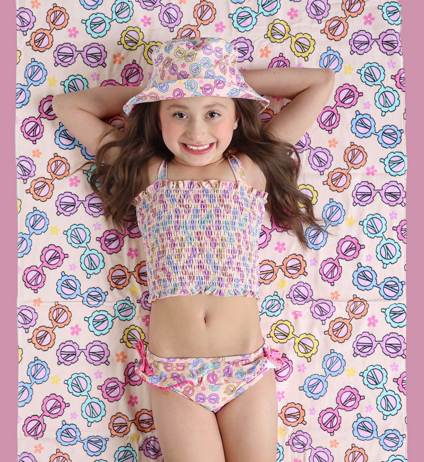 RAY OF SUNSHINE DREAM SMOCKED TANKINI TWO PIECE SWIM SUIT