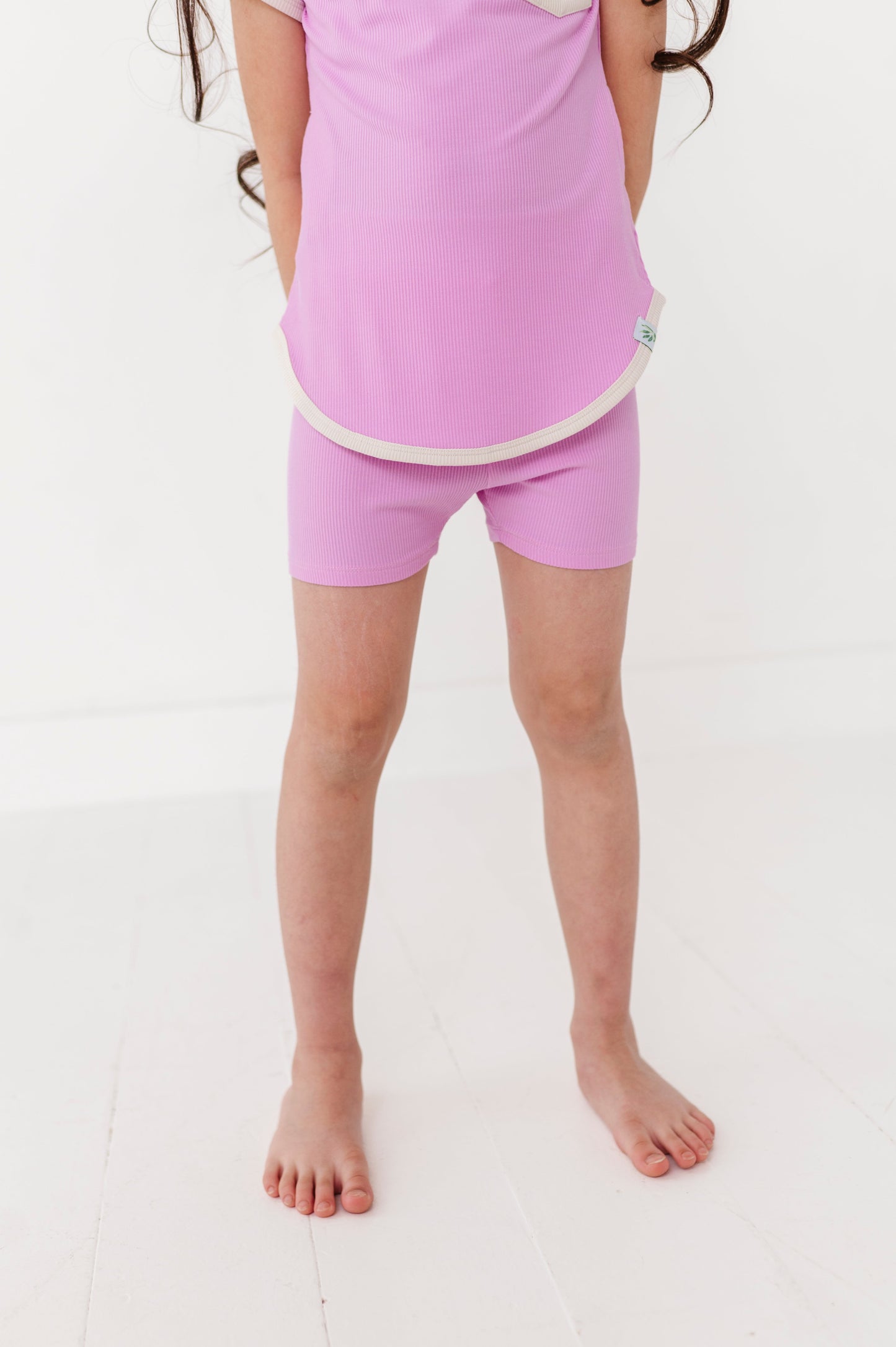 LAVENDER | T-Shirt Dress + Shorts RIB SET