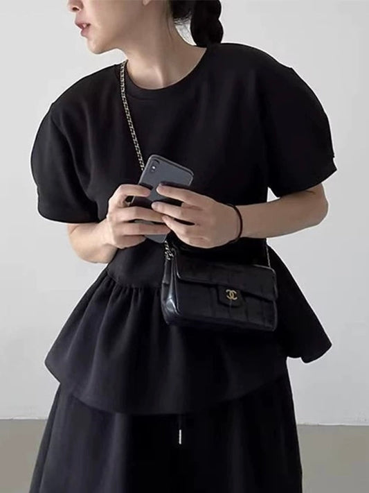 Ruffled Puff Sleeve T-Shirt