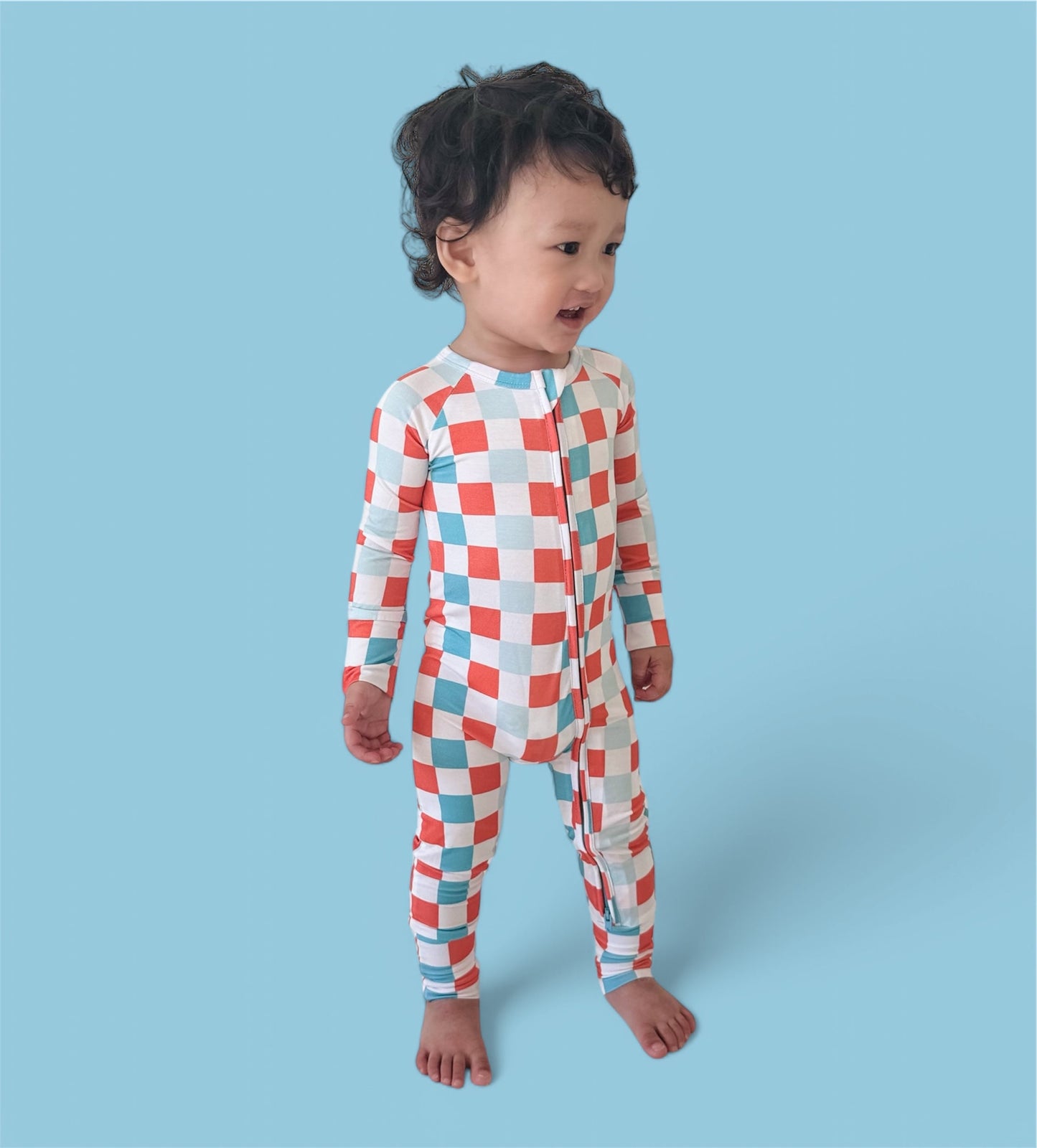 USA CHECKERS DREAM ROMPER