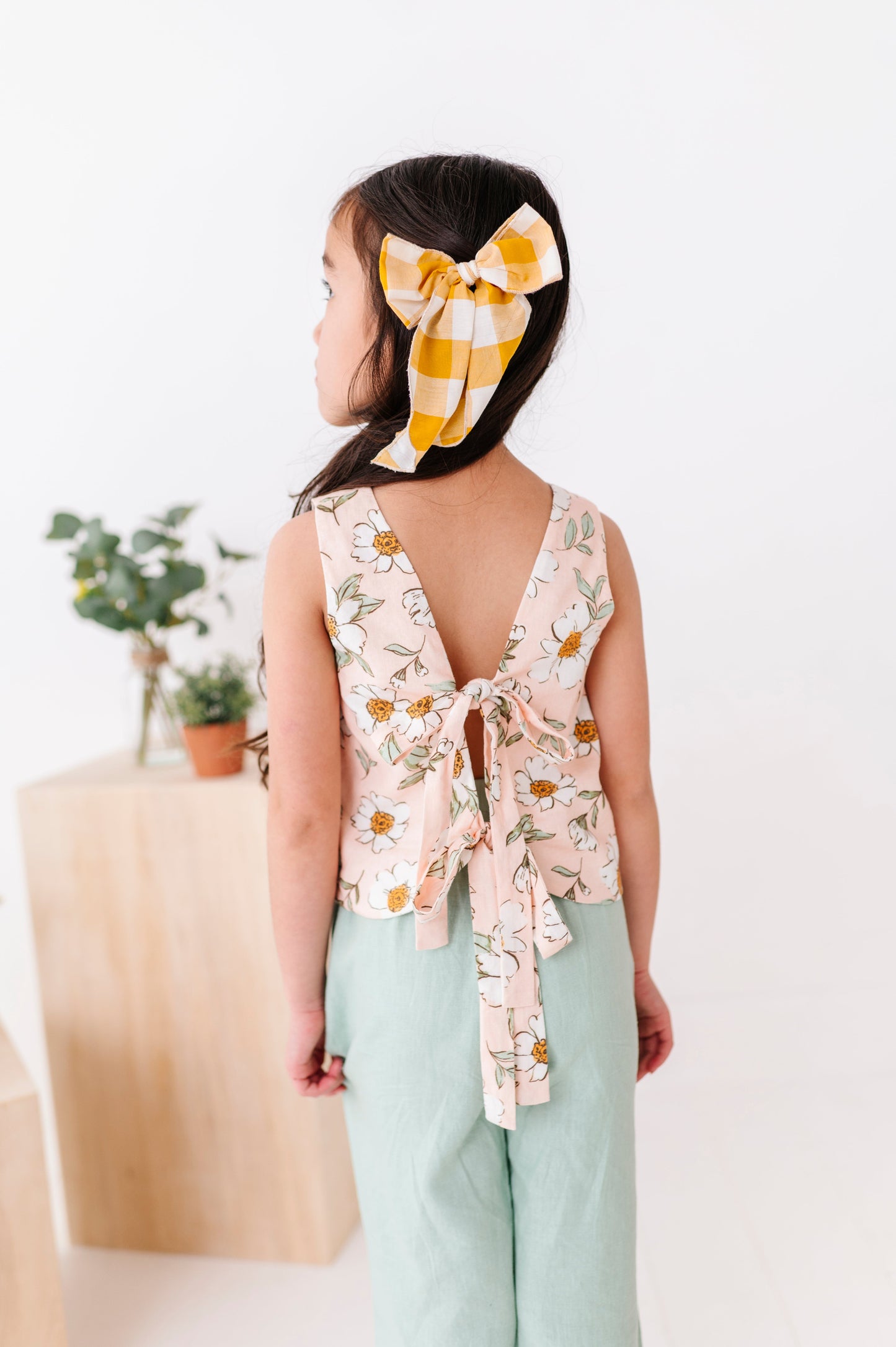 Peachy Peonies | Tie-Back + Crop Pants Set