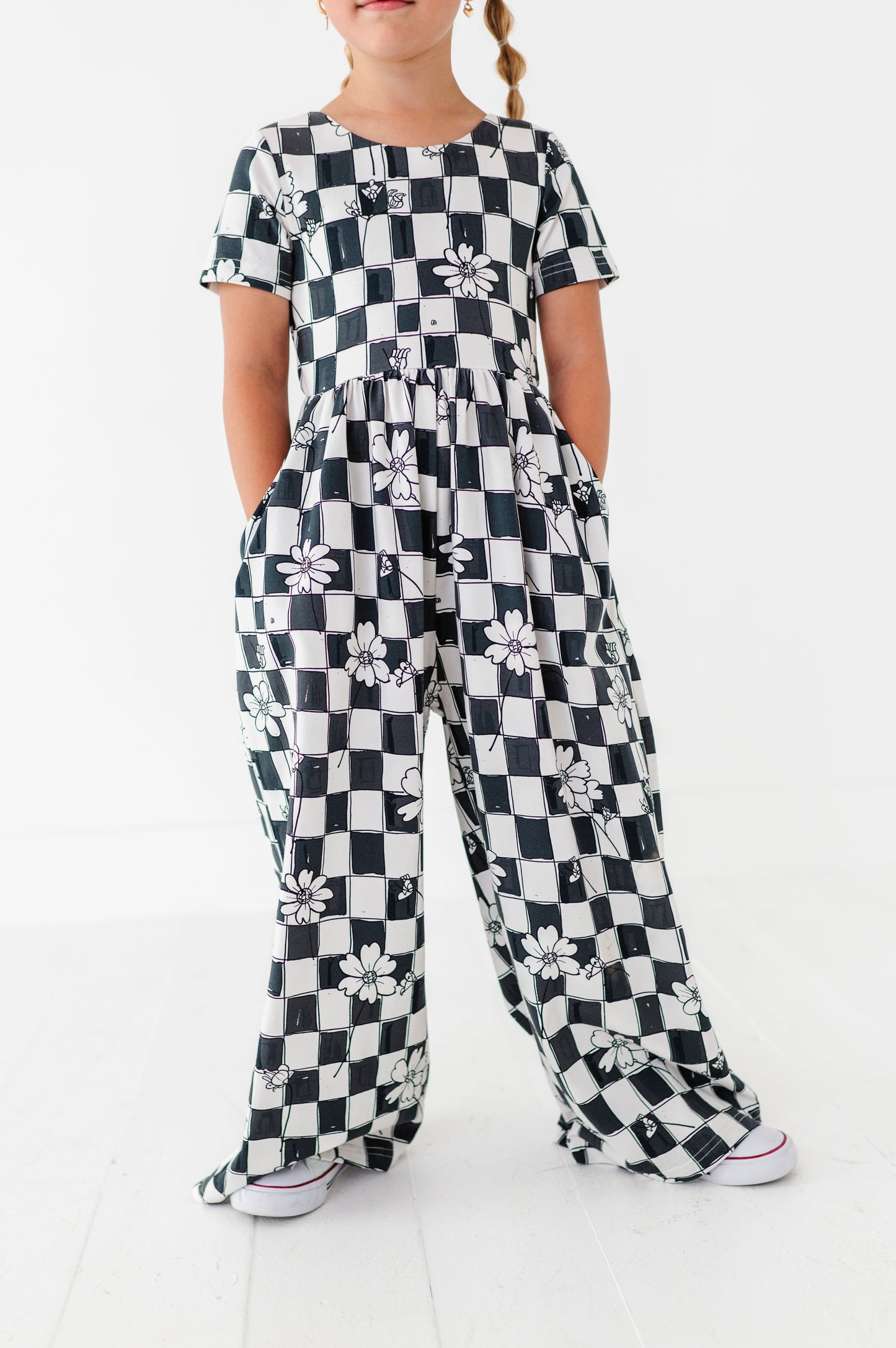 Floral Check Romper