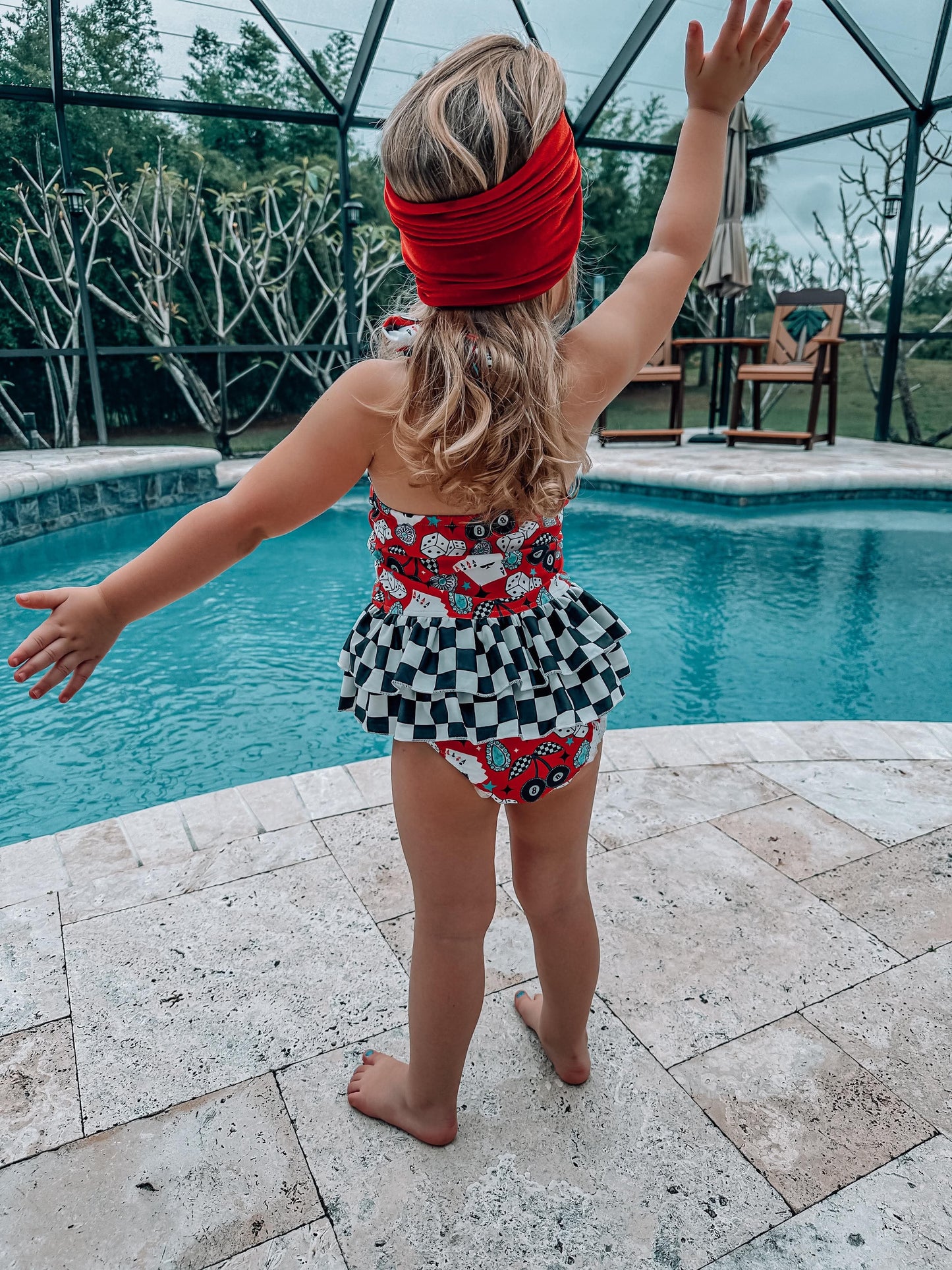 Wild Card Ruffled Swim Suit