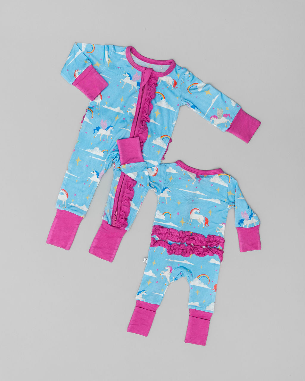 Sage Bamboo Ruffle Convertible Footie