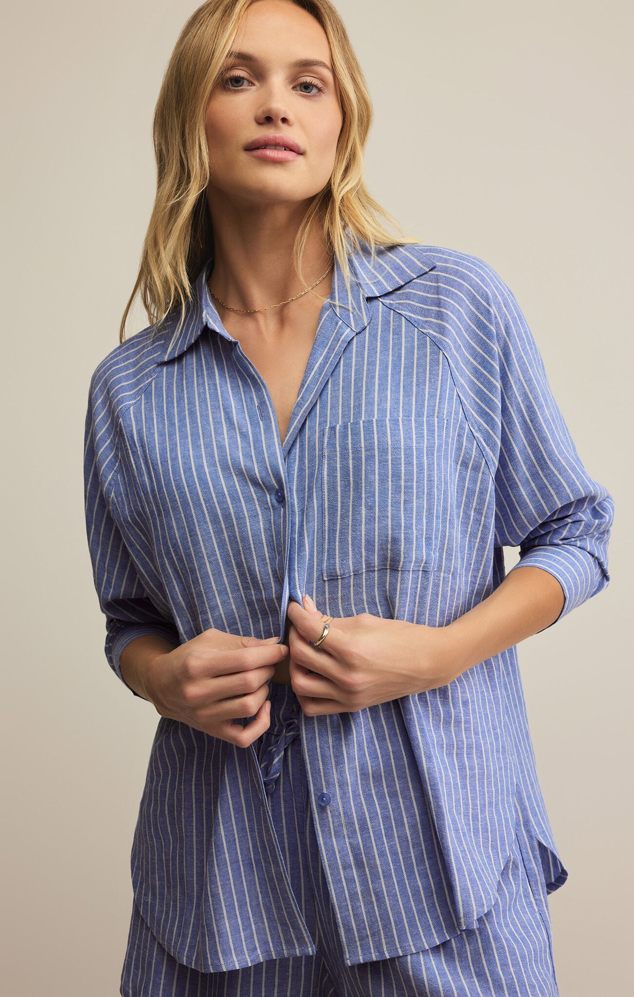 PERFECT LINEN STRIPE TOP