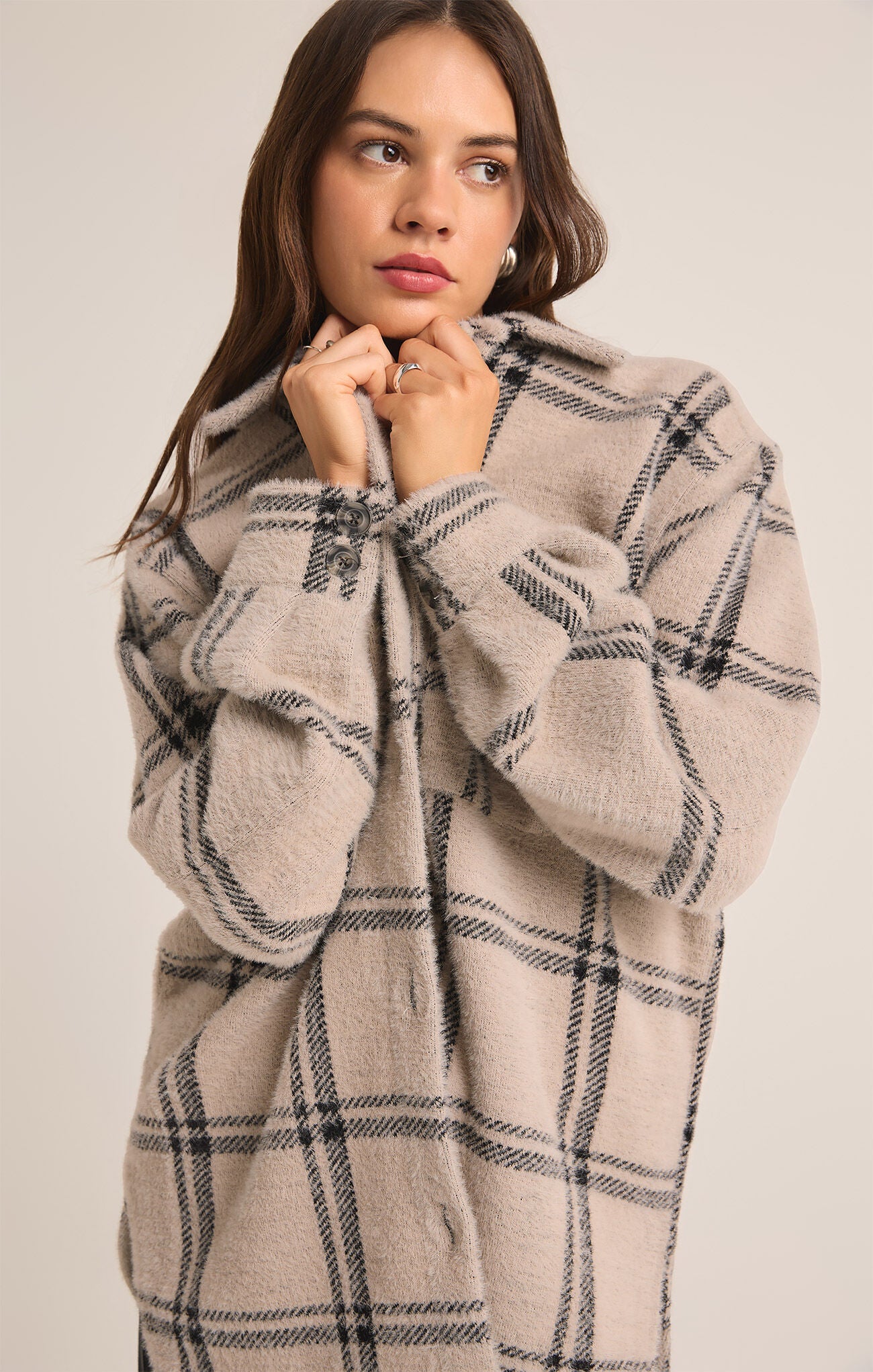 PLAID TUCKER SHIRT JACKET