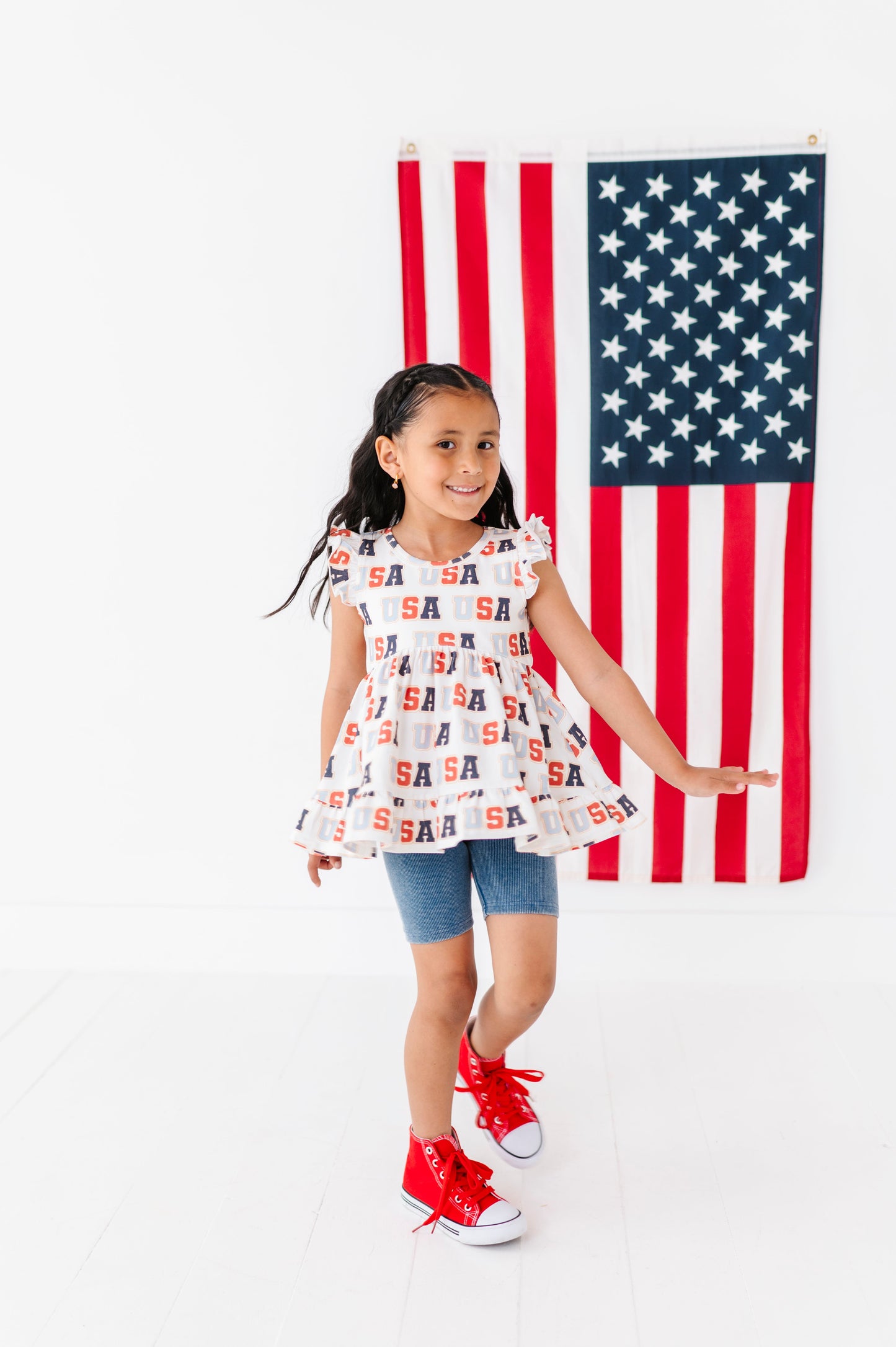USA | Double Ruffle Tank Peplum