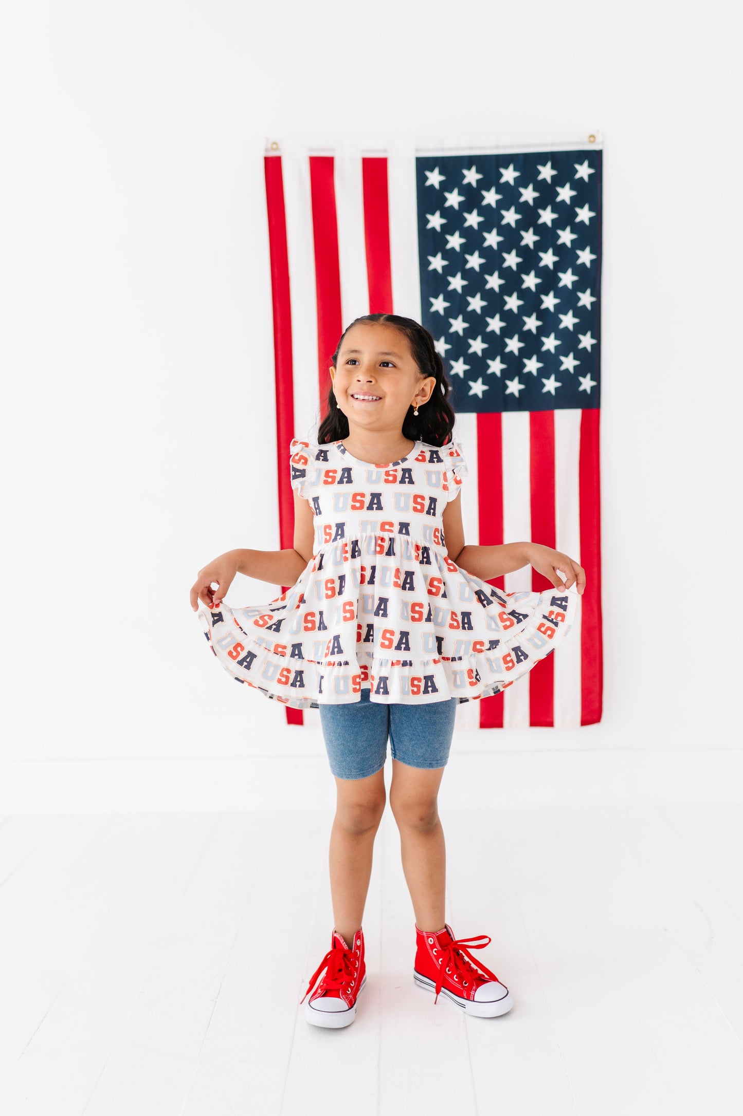 USA | Double Ruffle Tank Peplum