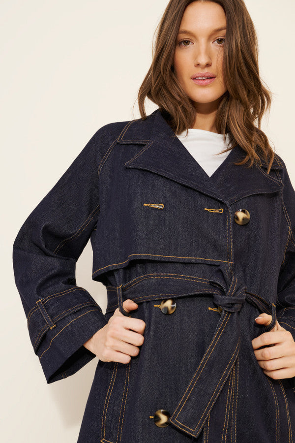 Loya Denim Trench Coat