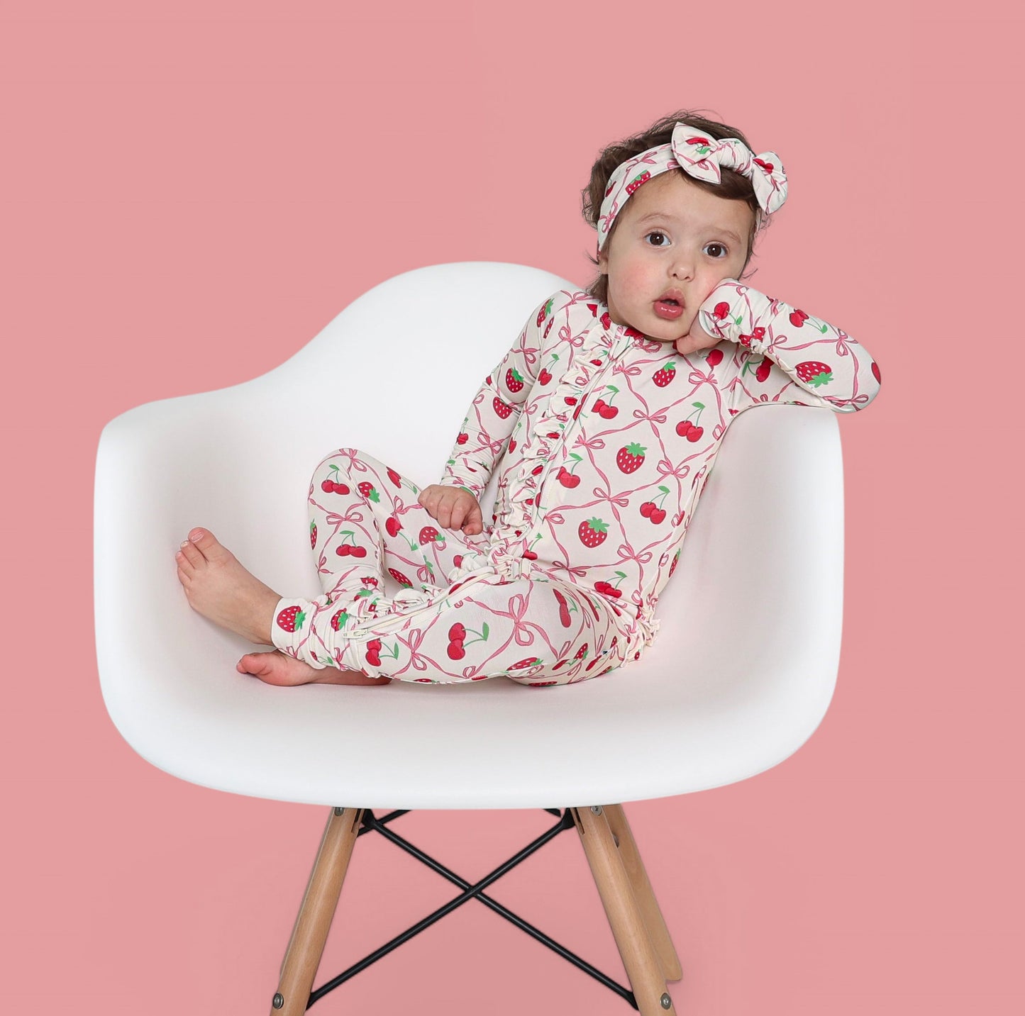 CHERRY BOW BERRY DREAM RUFFLE ROMPER