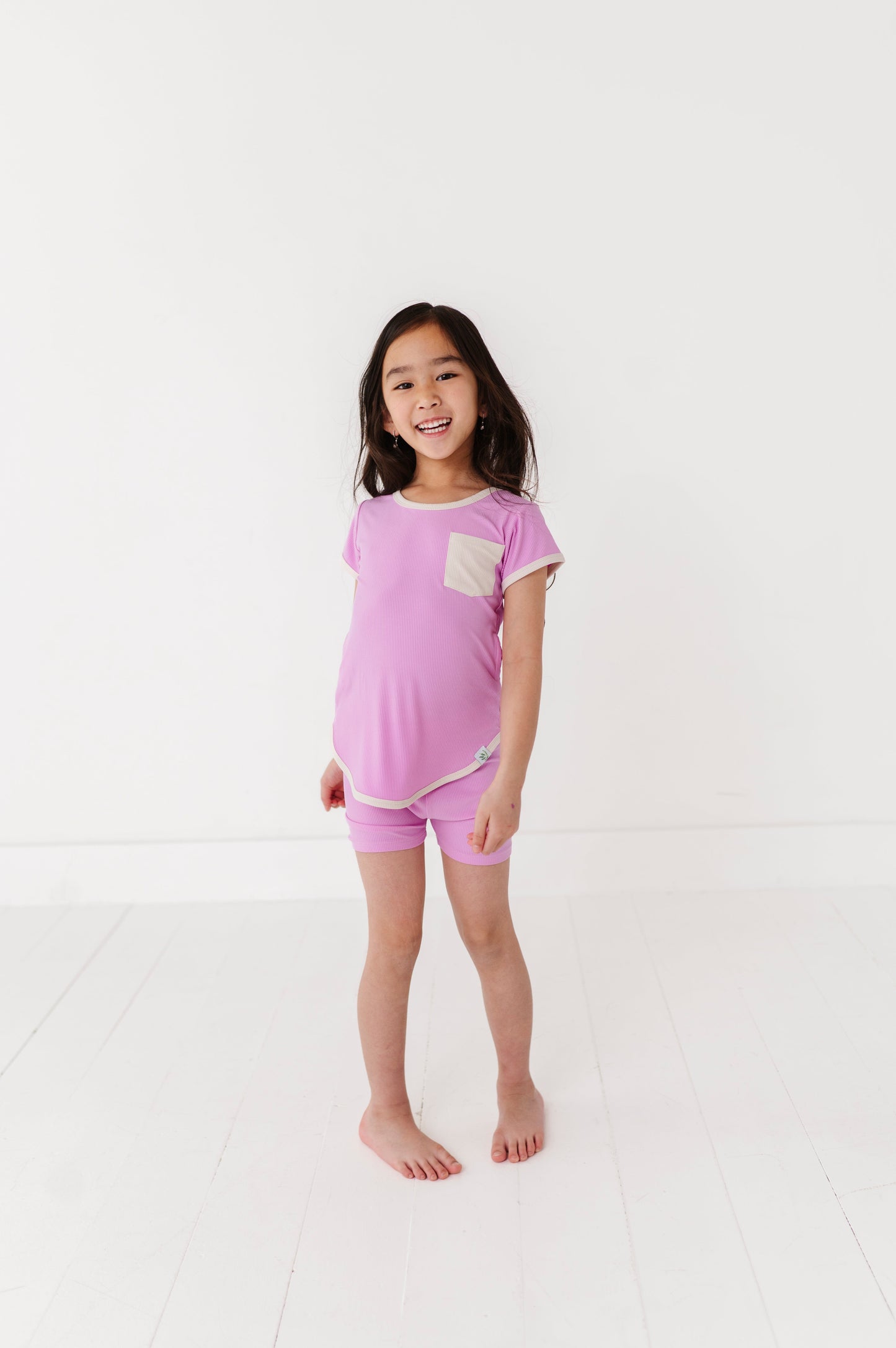 LAVENDER | T-Shirt Dress + Shorts RIB SET