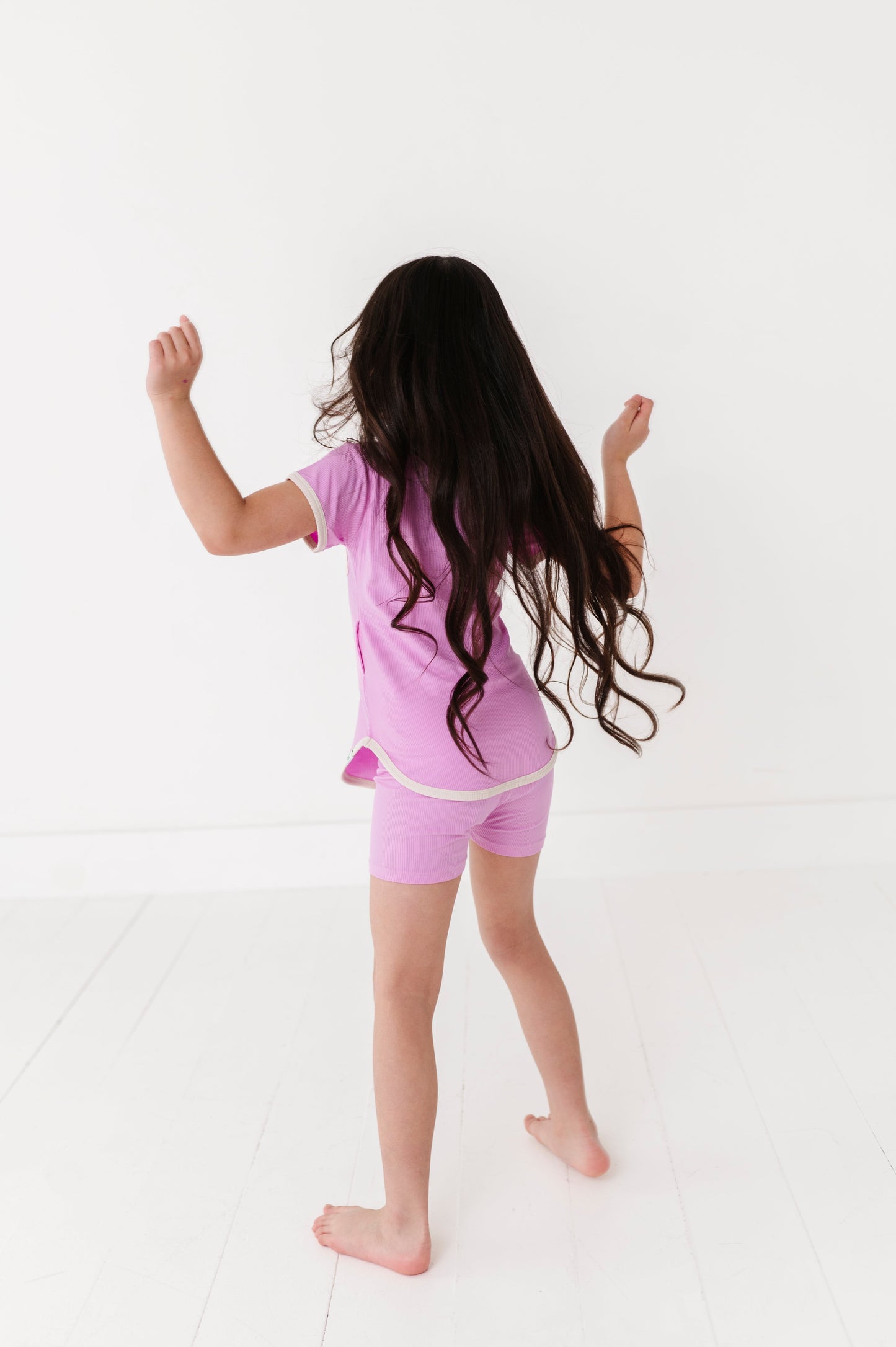 LAVENDER | T-Shirt Dress + Shorts RIB SET