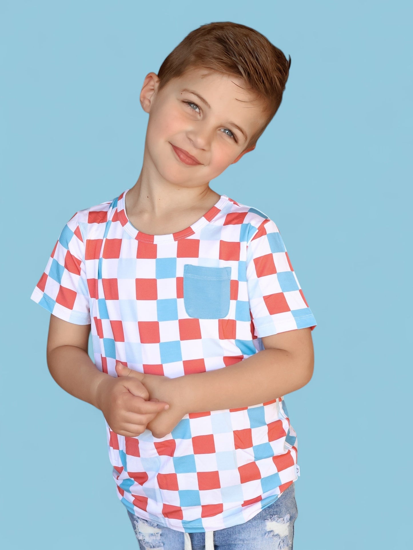 USA CHECKERS DREAM POCKET TEE