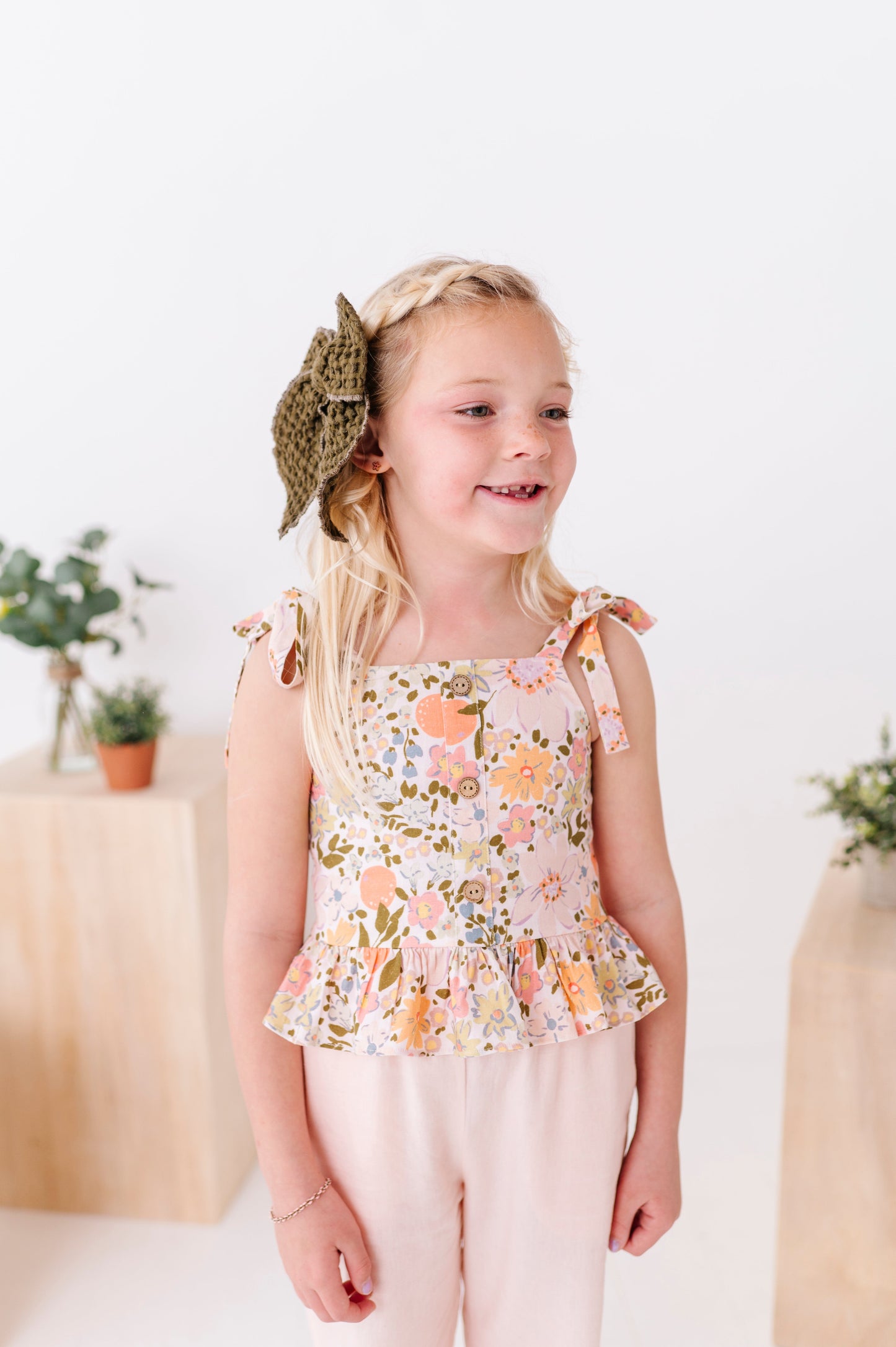 Vintage Blooms | Peplum + Crop Pants Set