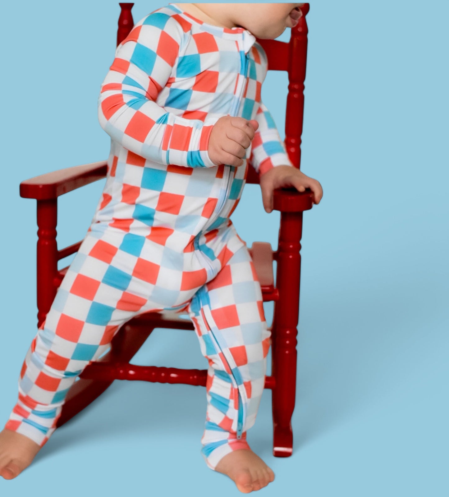 USA CHECKERS DREAM ROMPER