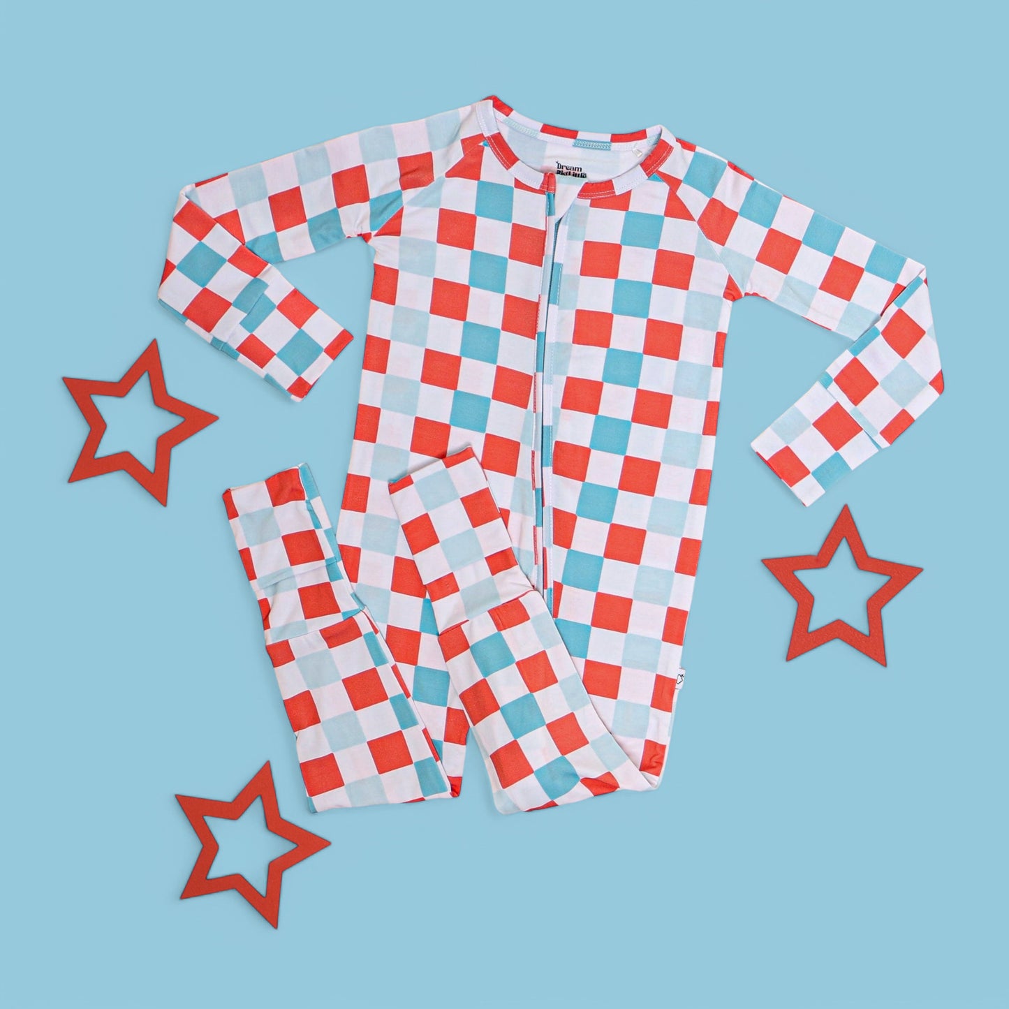 USA CHECKERS DREAM ROMPER