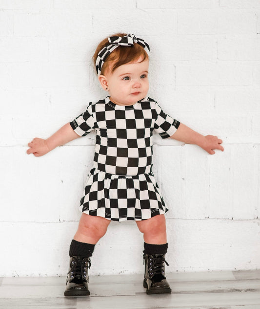 OREO CHECKERS DREAM BODYSUIT DRESS