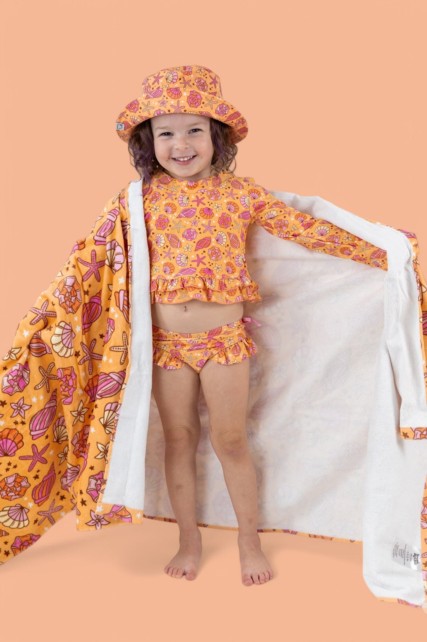 SHELLO SUMMER DREAM TWO-PIECE RASH GUARD RUFFLE SWIM SUIT