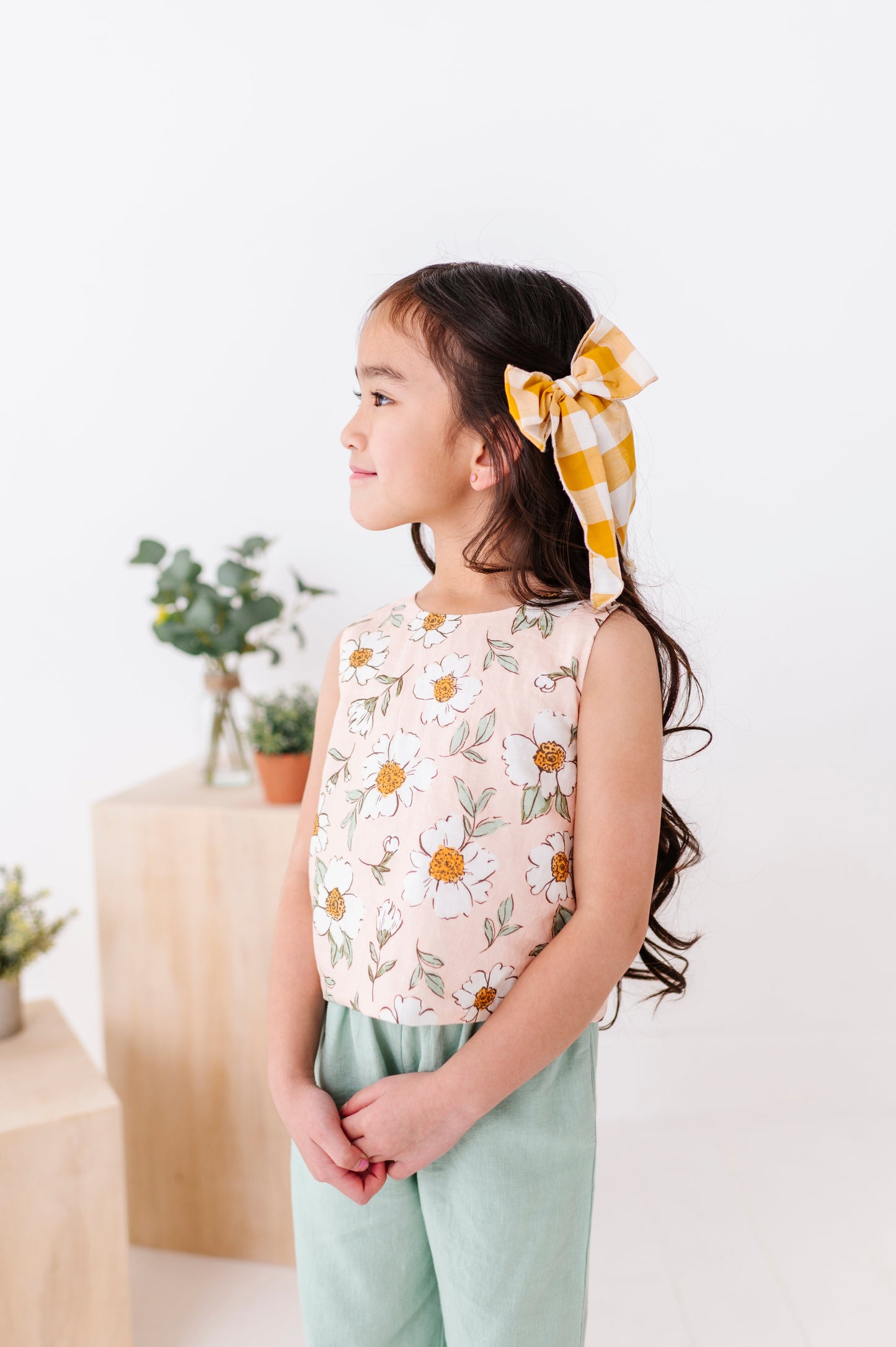 Peachy Peonies | Tie-Back + Crop Pants Set
