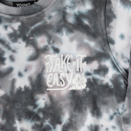TAKE IT EASY TIE-DYE CREWNECK // CHARCOAL (coming soon)