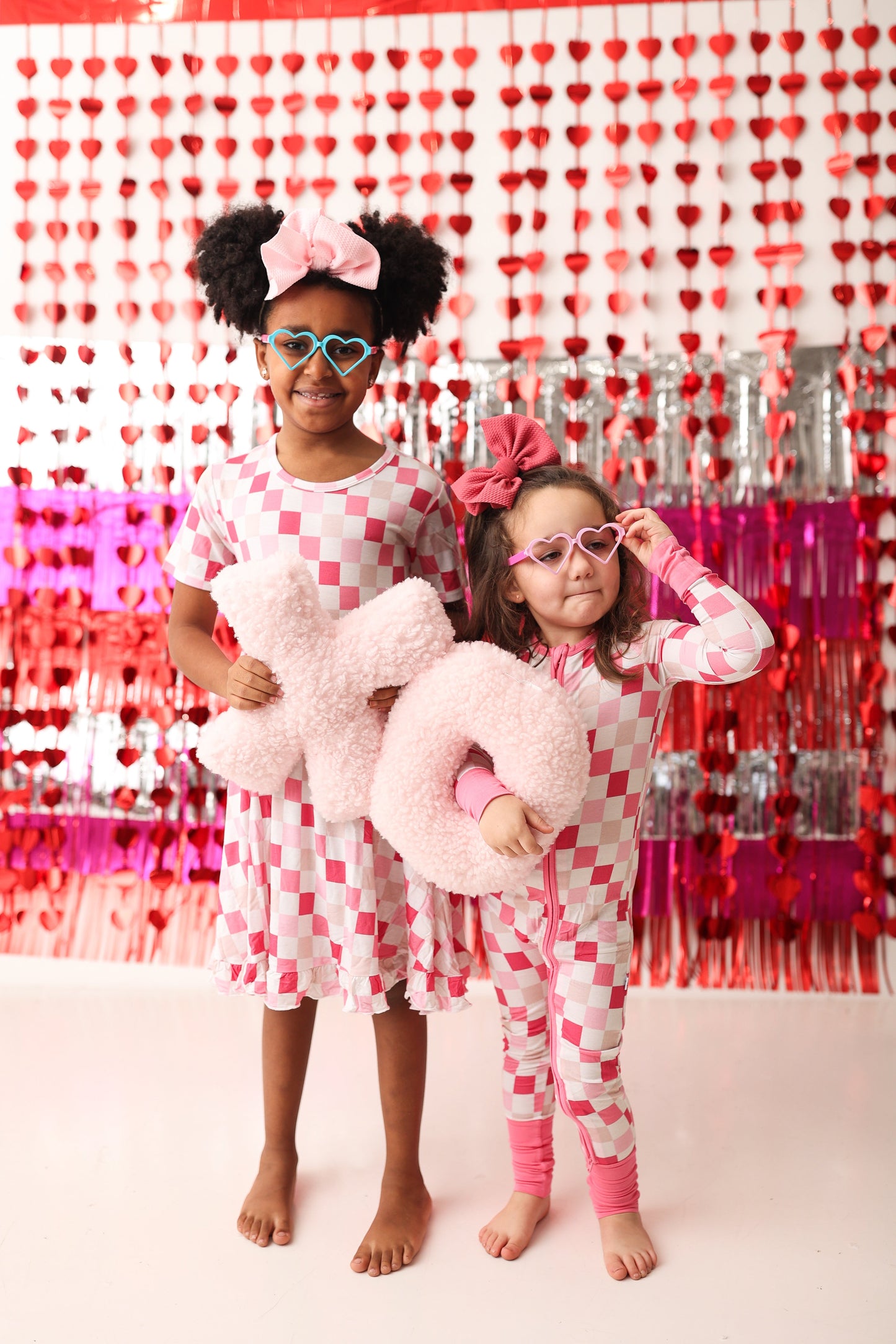 DREAMY PINK CHECKERS DREAM RUFFLE DRESS