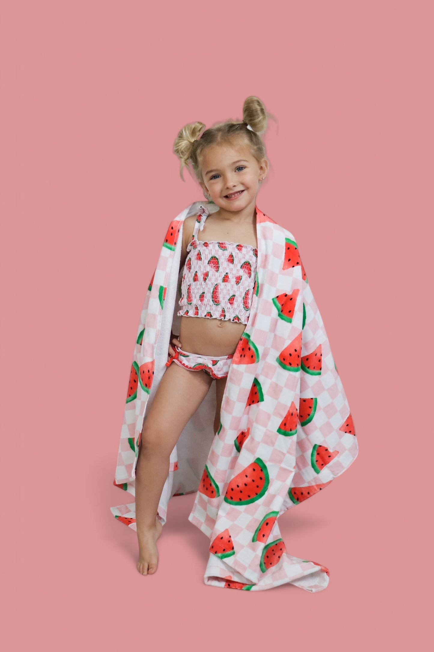 ONE IN A MELON DREAM SMOCKED TANKINI TWO PIECE SWIM SUIT