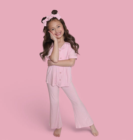 PINK ROSE DREAM GIRL'S FLARE SET