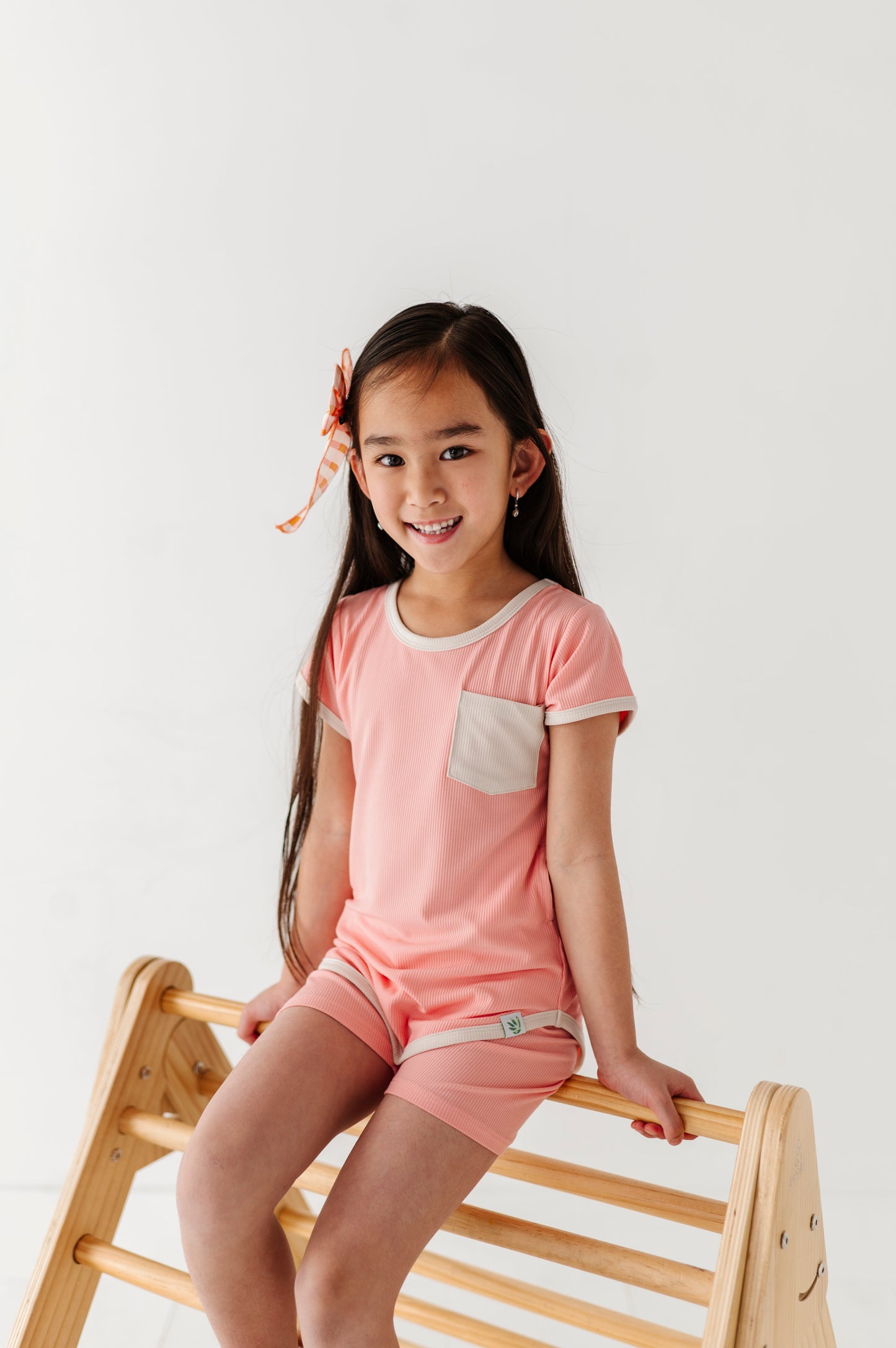 PEACHY | T-Shirt Dress + Shorts RIB SET