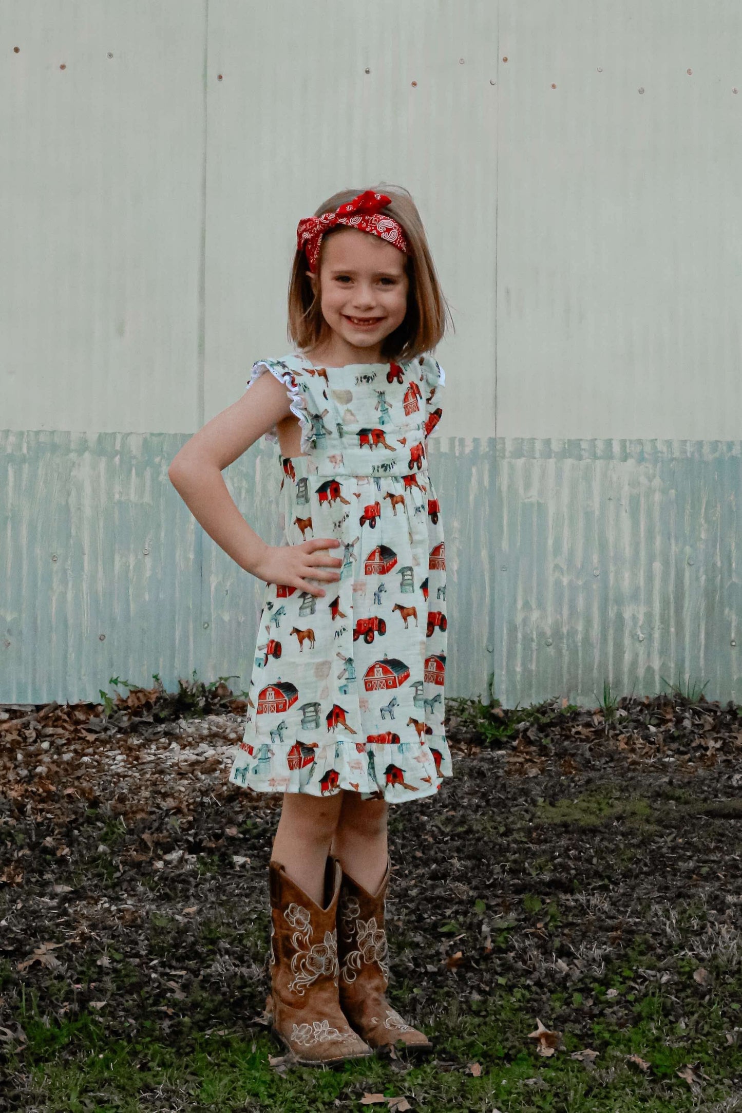 Muslin Ruffle Farm Dress